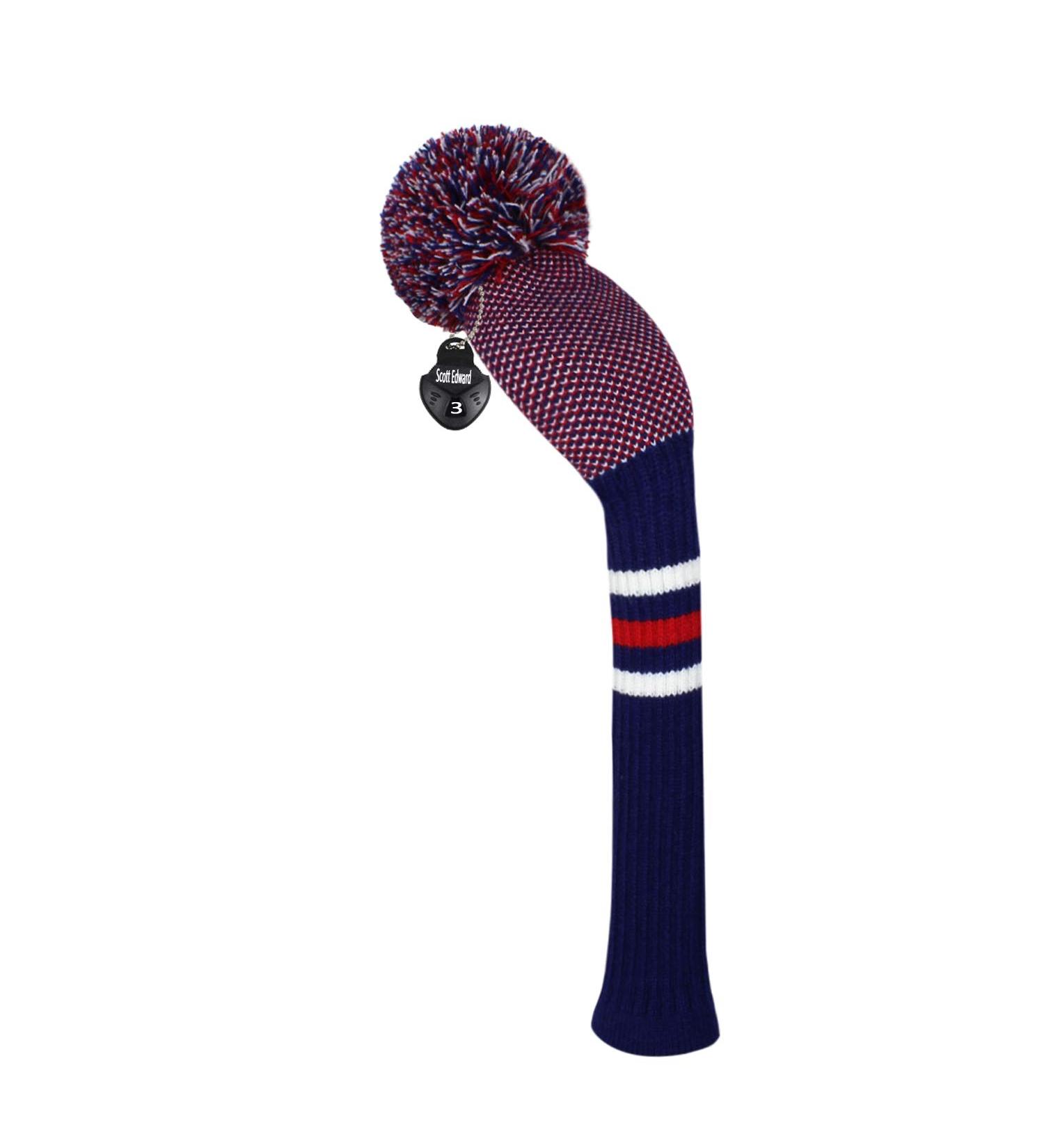 Scott Edward 1PCS Knit Hybrid Head Cover for Driver Wood Fairway - Rotating Number Tags & Fairway Dots - Buy Online on GoSupps.com