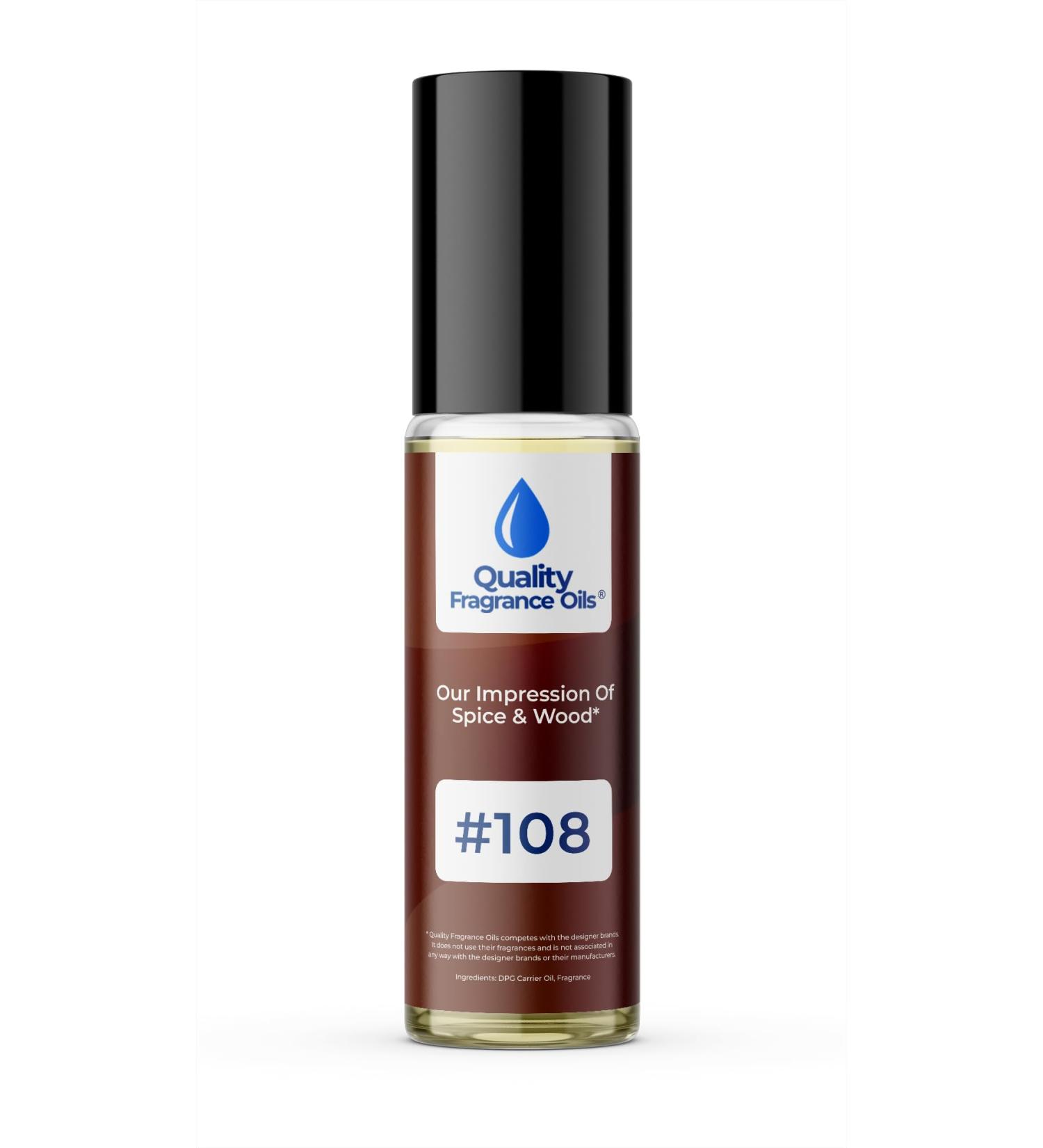 Quality Fragrance Oils' Impression #108 Inspired by Spice and Wood for Men (10ml Roll On) Spice & Wood Impression #108 0.34 Fl Oz (Pack of 1) - Buy Online on GoSupps.com