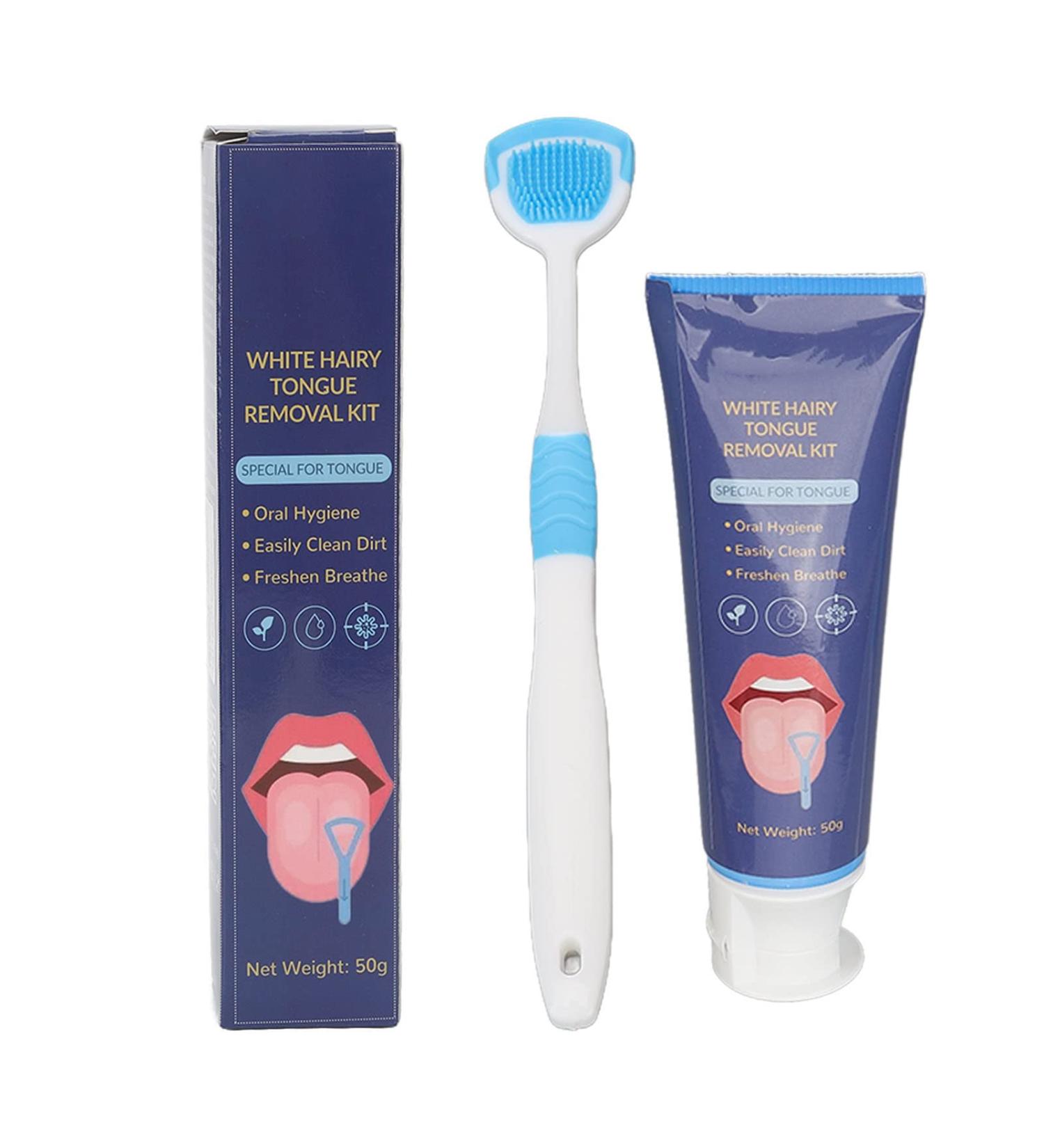 Buy Tongue Scraper Cleaning Brush Set - 2pcs Oral Freshener for Bad Breath Removal | 50g - International Shipping - Buy Online on GoSupps.com