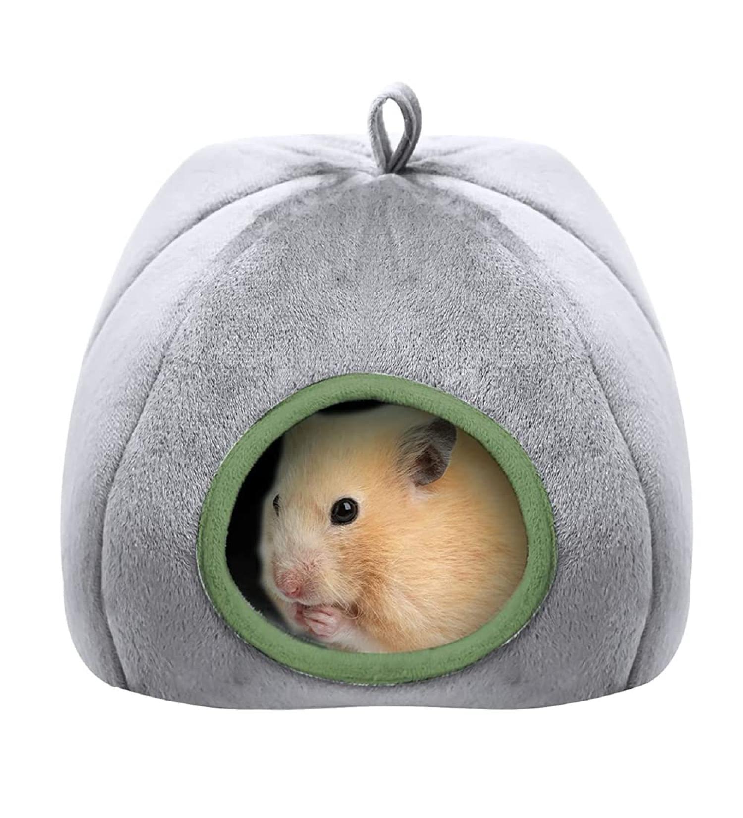 Bhina Small Animal Pet Winter House Chinchilla Small Pet Bed Small Animals House Bed Chinchilla House Cage Grey Green Cute Nest Cage Toys Suitable For Hamsters Chinchillas Guinea Pigs 21 * 20 * 19 cm - Buy Online on GoSupps.com