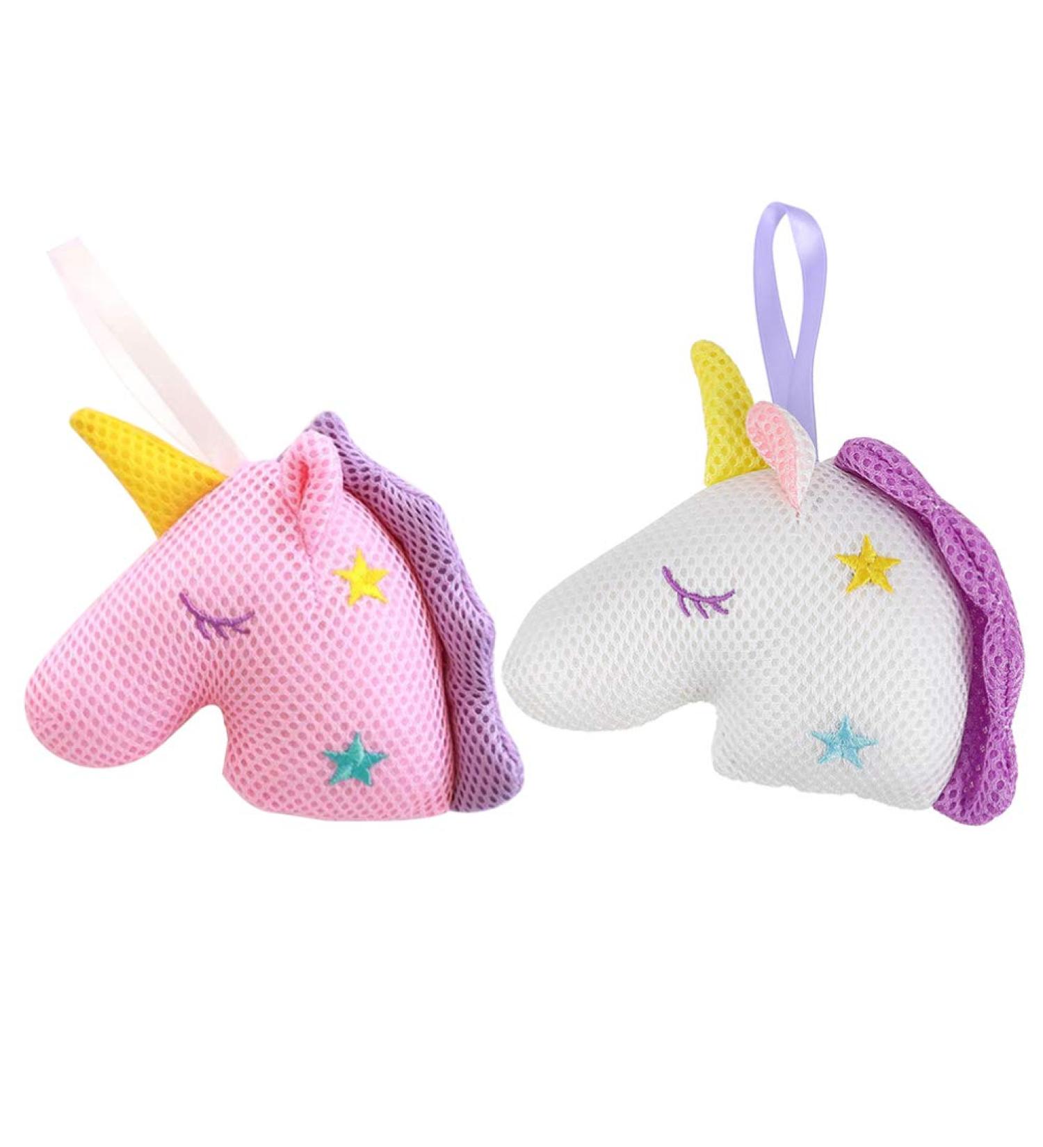 Minkissy 2pcs Unicorn Bath Shower Sponge | Eco-Friendly Exfoliating Pouf Loofahs | Mesh Brush Bath Shower Ball for Skin Exfoliation and Cleansing - Buy Online on GoSupps.com