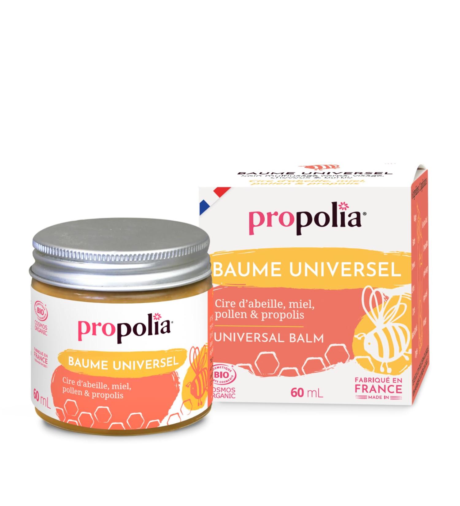 PROPOLIA - Organic - Universal Balm - Multi-use care for body face hair & beard - Beeswax Honey Pollen & Propolis - 100% natural - Made in France - 60 ml - Buy Online on GoSupps.com