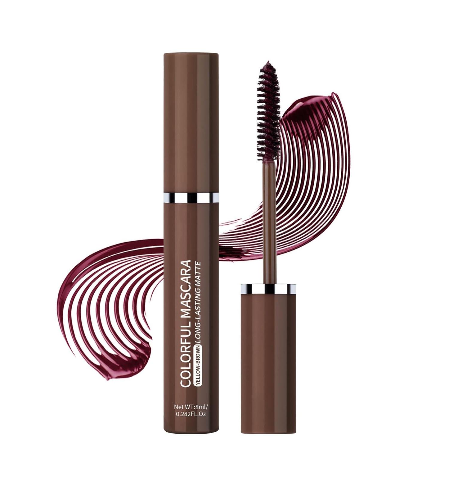 Coloured Waterproof Lash Mascara Highly Pigmented Coloured Mascara Long Lasting False Lash Effect Mascara Long Lasting Thick Smudge-Proof Natural Voluminous Telescopic Mascara (Brown 8ml) Brown 8 ml (Pack of 1) - Buy Online on GoSupps.com