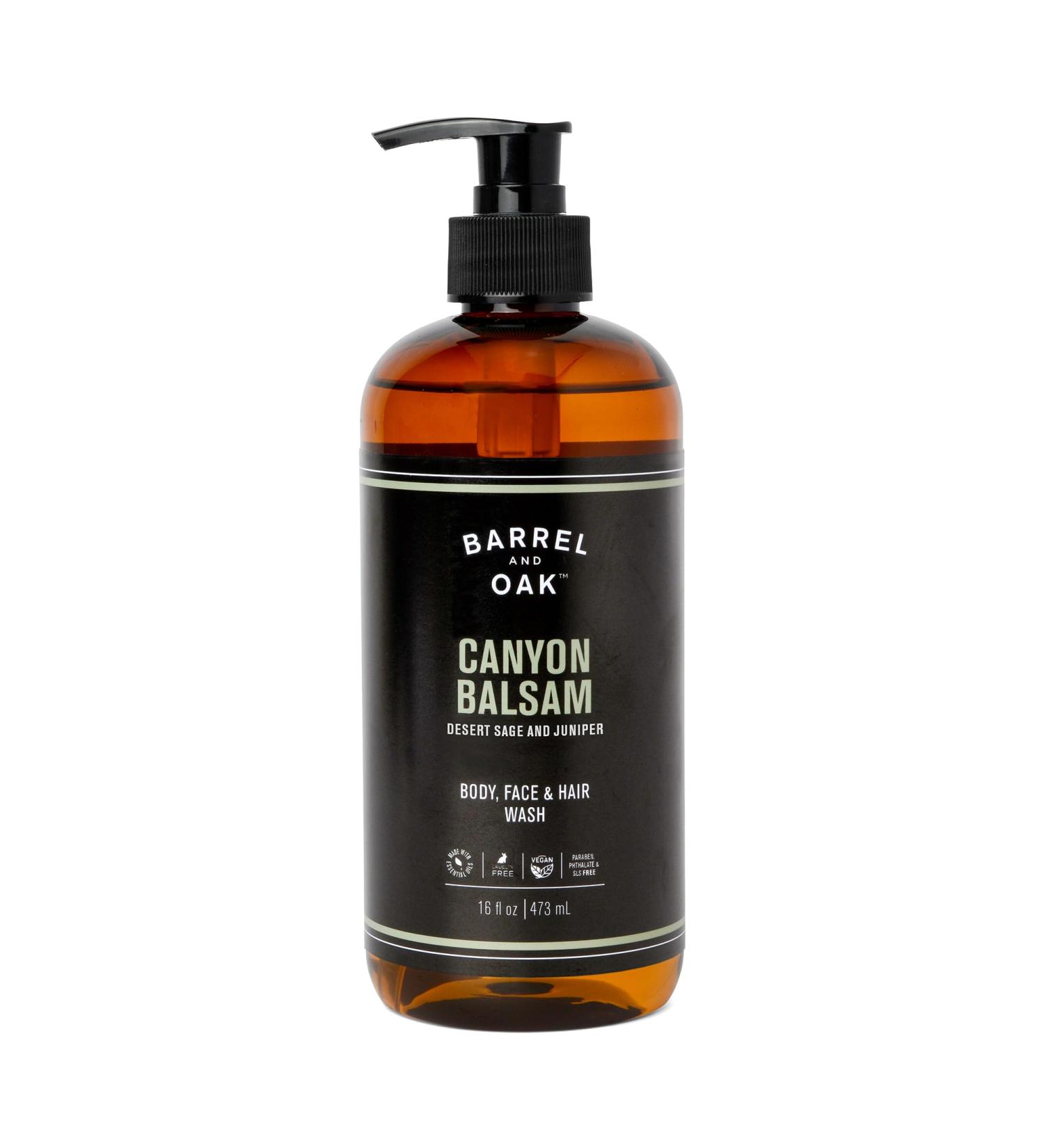Barrel and Oak All-In-One Body Wash for Men | Essential Oil Soap for Hair Face & Body | Fir Needle & Citrus Zest Blend | 16 oz - Buy Online on GoSupps.com