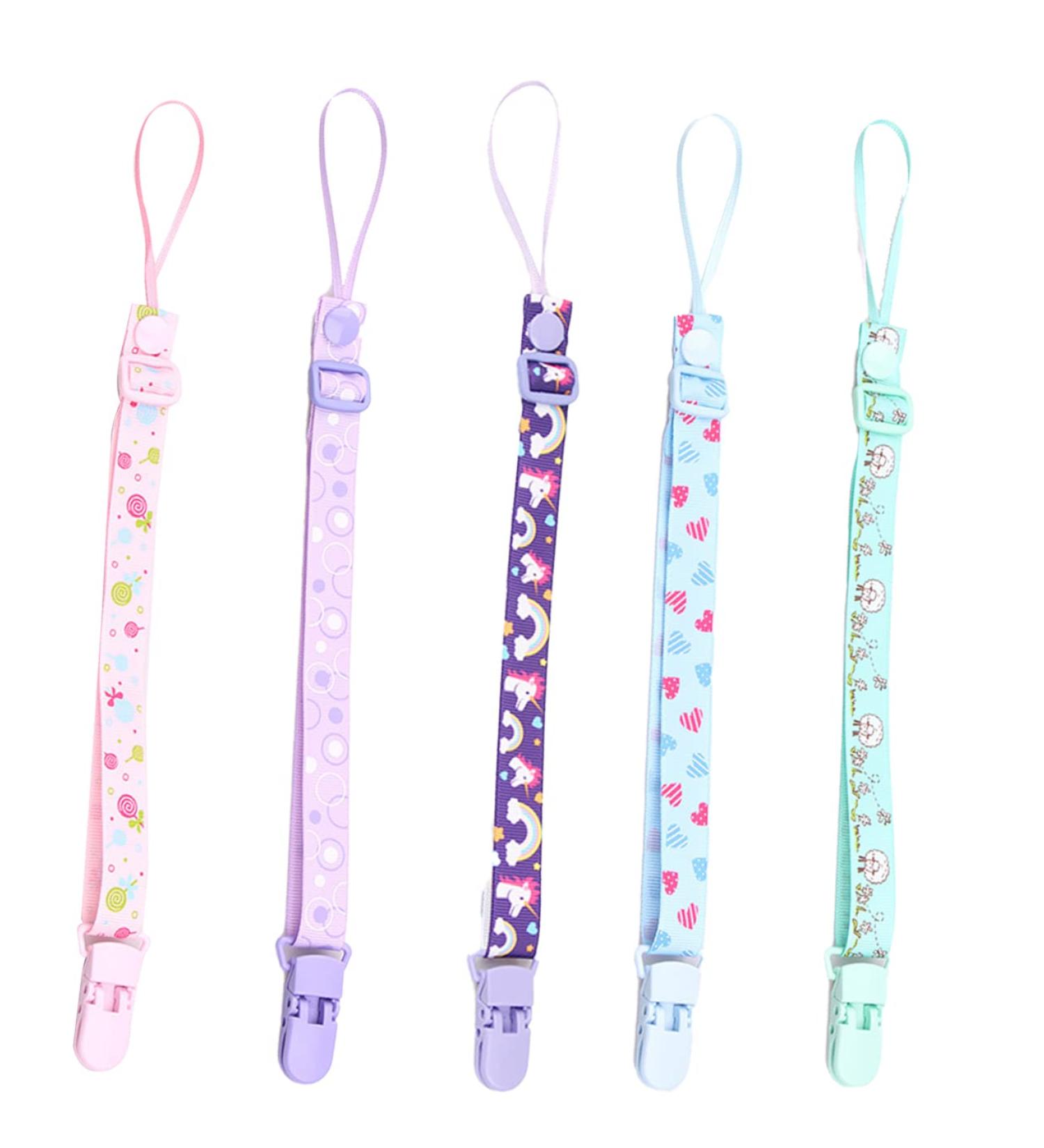 Yuusikco Pacifier Chain Set | 5 Fabric Baby Pacifier Bands | Personalized Nucky Chains | Triangular Pacifier Holders - International Shipping Available - Buy Online on GoSupps.com