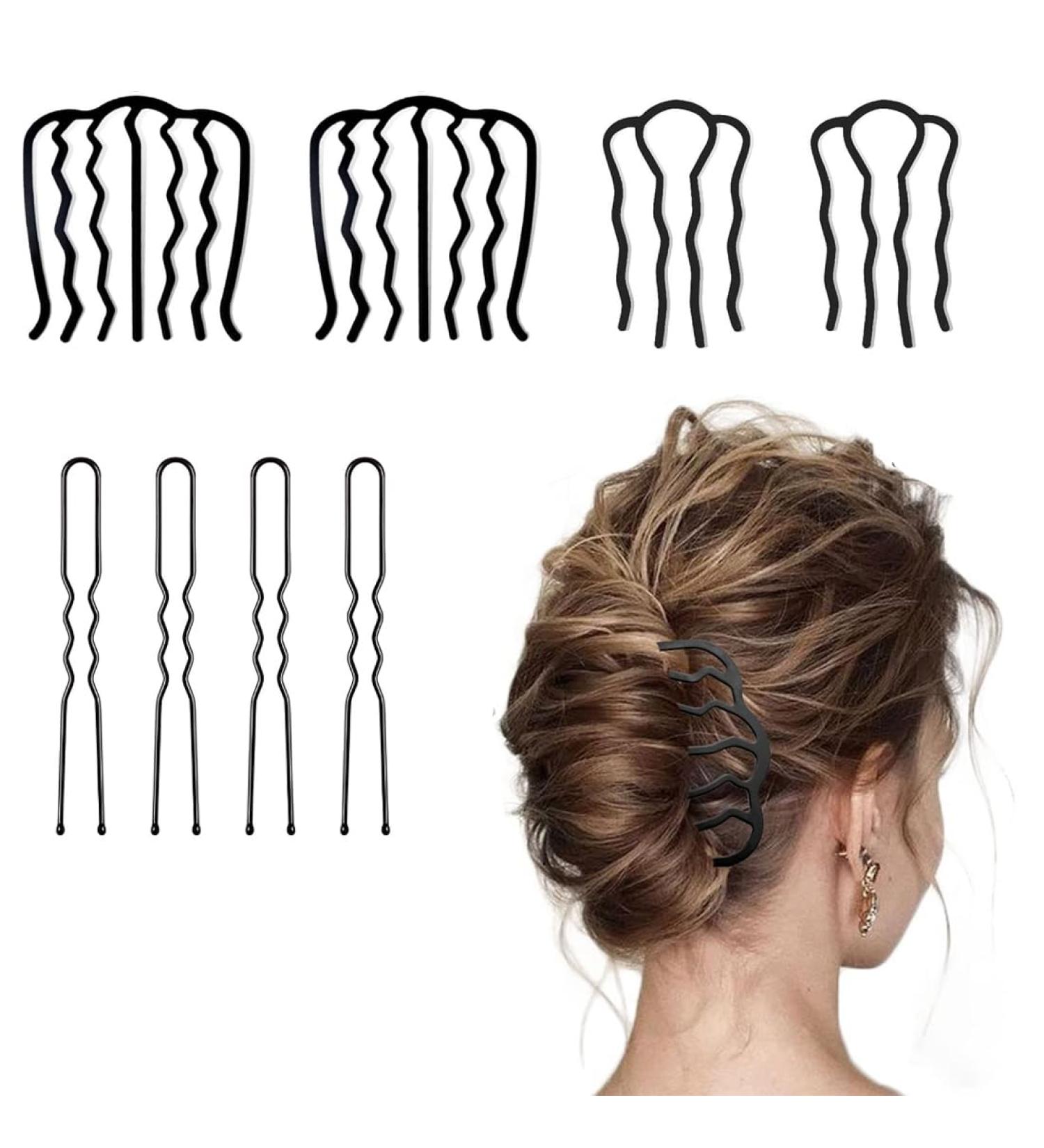 8 Pieces Combs Vintage Alloy Hair Pins Side Combs U Shape Hair Accessories Combs Metal Hair Pins U-Shape Side Combs - Buy Online on GoSupps.com