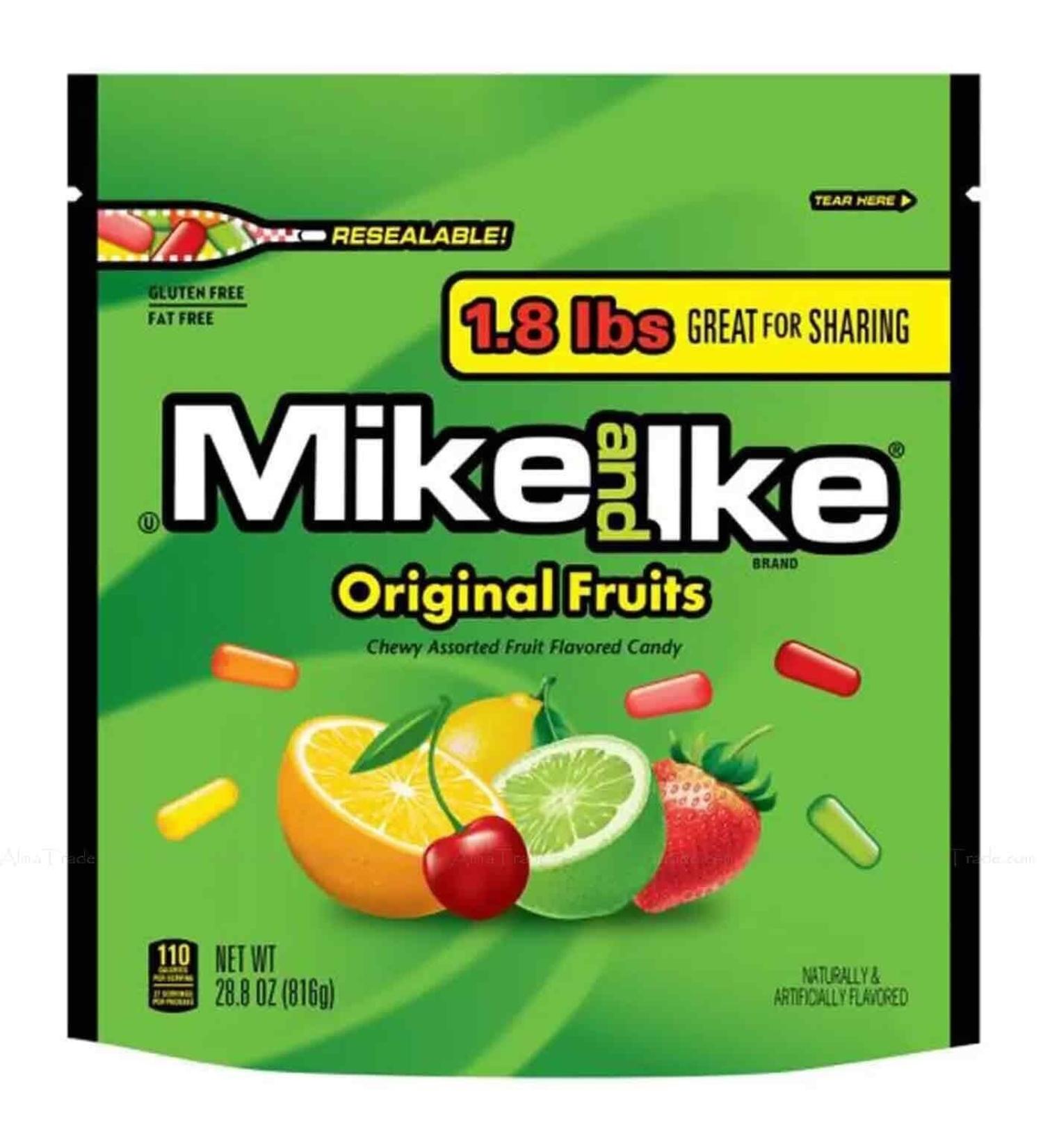 Mike & Ike Original Fruity Sweets Chewy Candy Snack Bag Mix Flavours Pack 816g - Buy Online on GoSupps.com