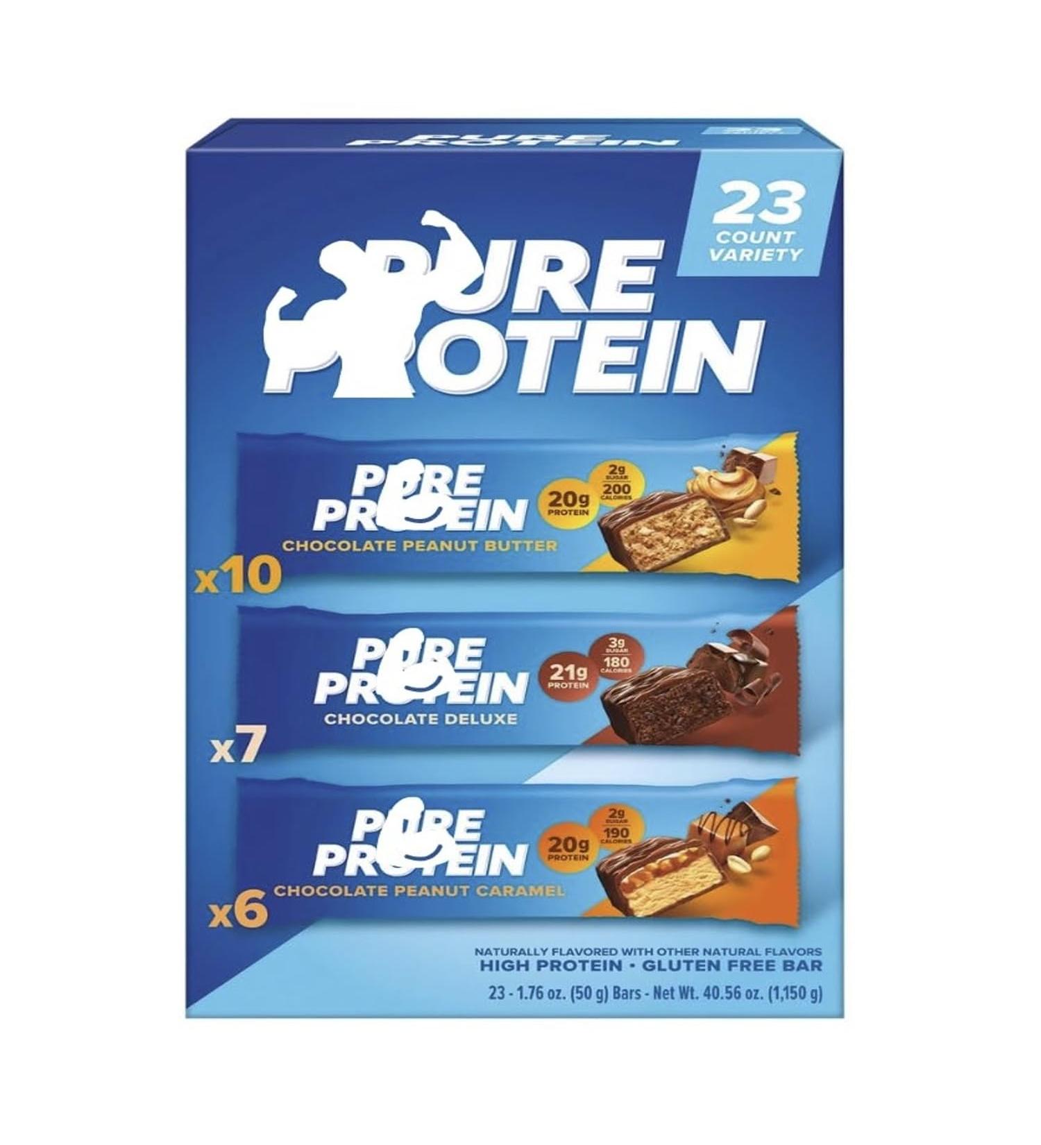 Pure Protein Bars Variety Pack 1.76 oz 23-count