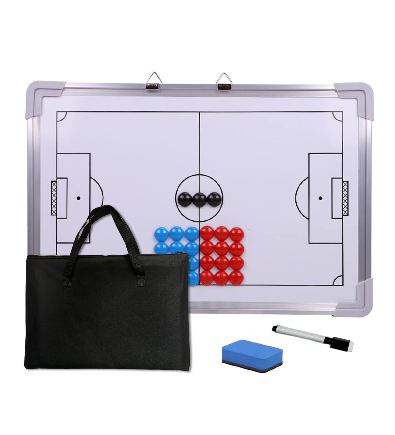 Magnetic Soccer Football Coach Board Kit with Marker Pieces and Storage Bag - Buy Online on GoSupps.com