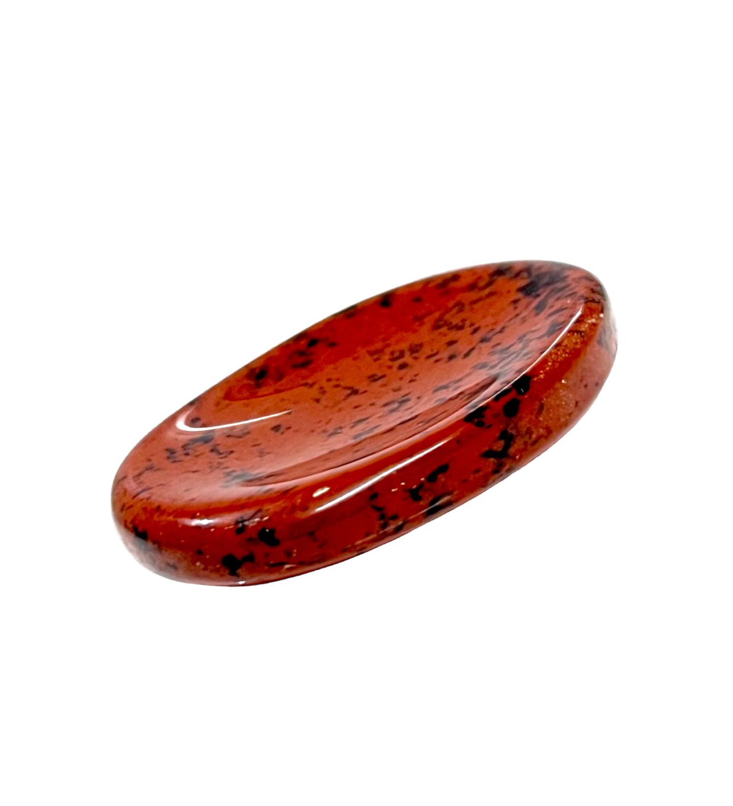 Opalite Crystal Worry Thumb Stone - Natural Healing Calming Meditation Reiki Stress Relief (Mahogany Obsidian)