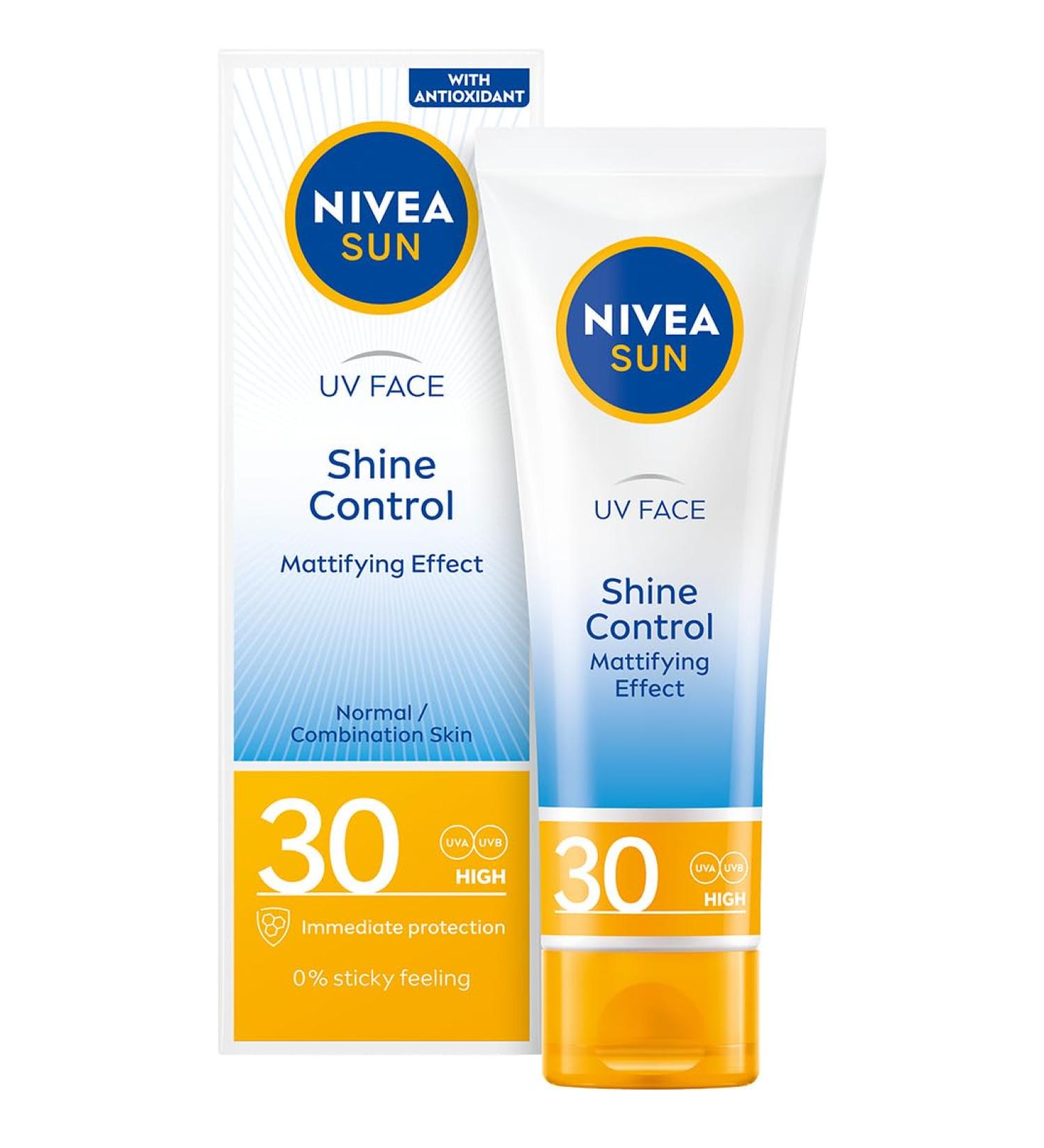 NIVEA Sun Mattifying Face Cream SPF 30 - 50ml | High Protection & Shine Control for All Skin Types - Buy Online on GoSupps.com