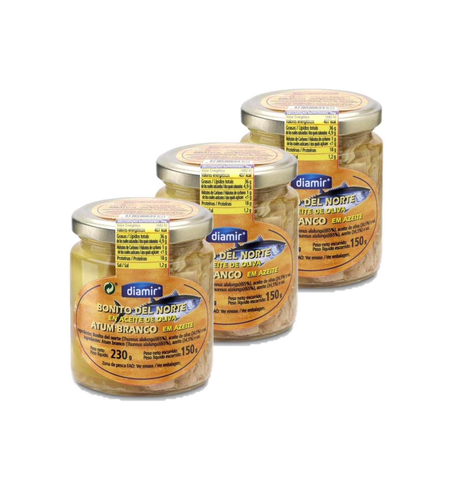 Lot 3x Bonito tuna loin in olive oil - Jar 220g