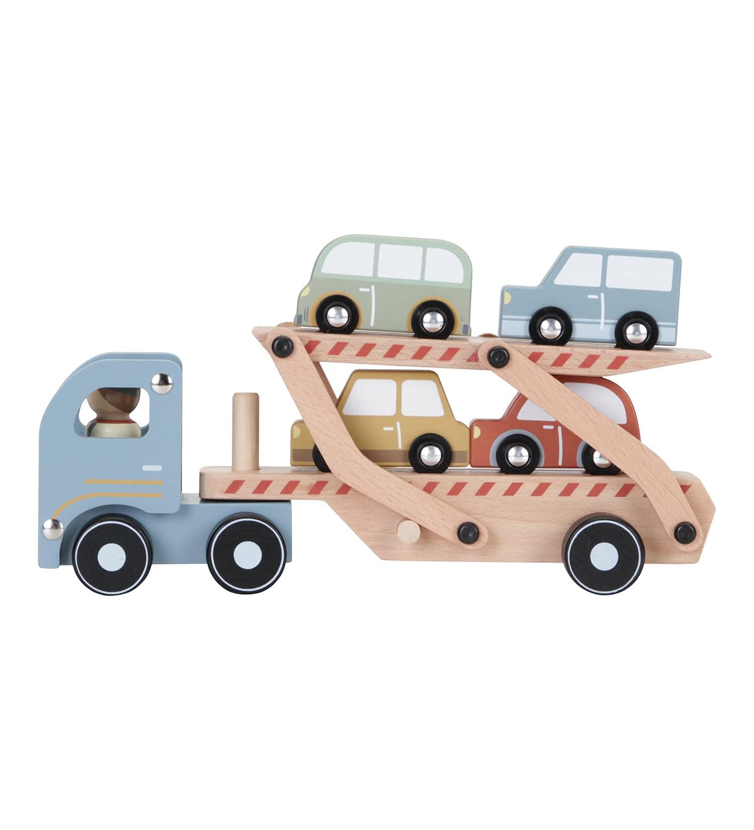 Buy Little Dutch 7095 FSC Wooden Car Transporter with 4 Cars - Eco-Friendly Toy for Kids | International Shipping Available - Buy Online on GoSupps.com