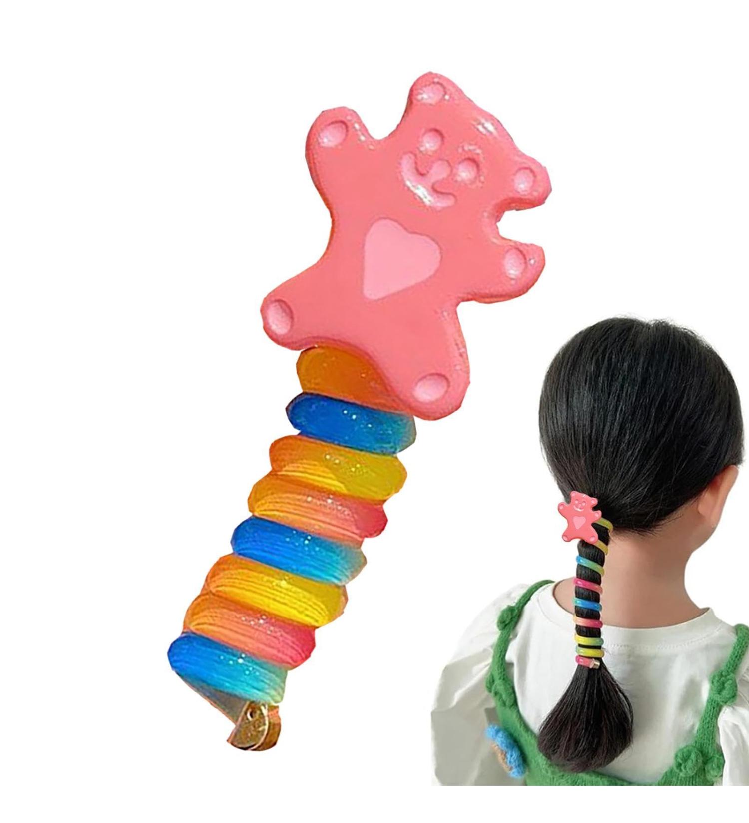 Colorful Telephone Wire Hair Bands | Colorful Braided phone Wire Hair Ties - Comfortable Phone Cord Wear-Resistant Ponytail Holder Hair Ties for Kids 3-6 - Buy Online on GoSupps.com