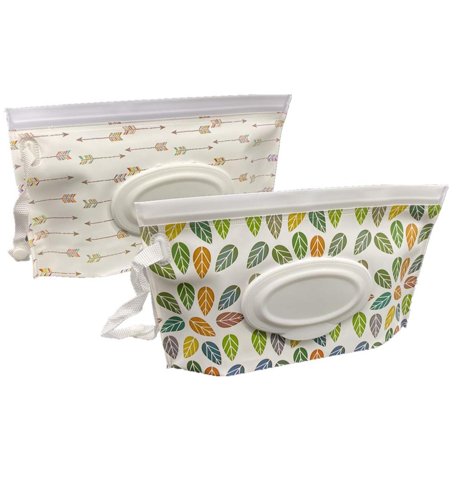 2 Pack Portable Wet Wipe Pouch Bags Set - Reusable & Refillable Travel Holder Cases - Buy Online on GoSupps.com