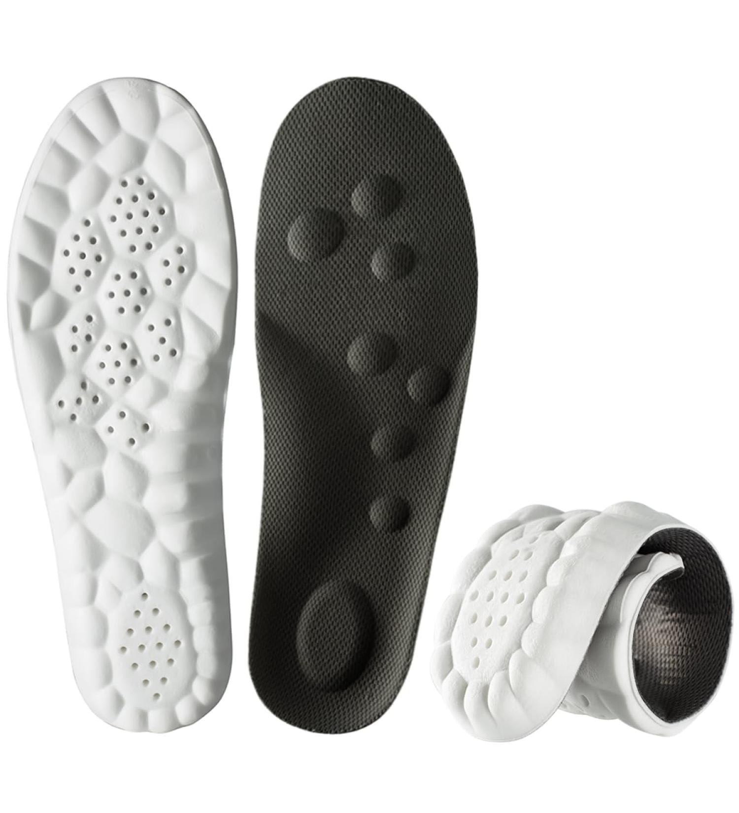 Ultralight Memory Foam Insoles Plantar Fasciitis Insoles for Men Women 2pairs Sports Shock Absorption Ergonomic 3D Inserts Super Soft Breathable High Elastic Running Insole for Long Standing (2pairs) W 6.5-7.5 / M 5-6 (9.84'') Black