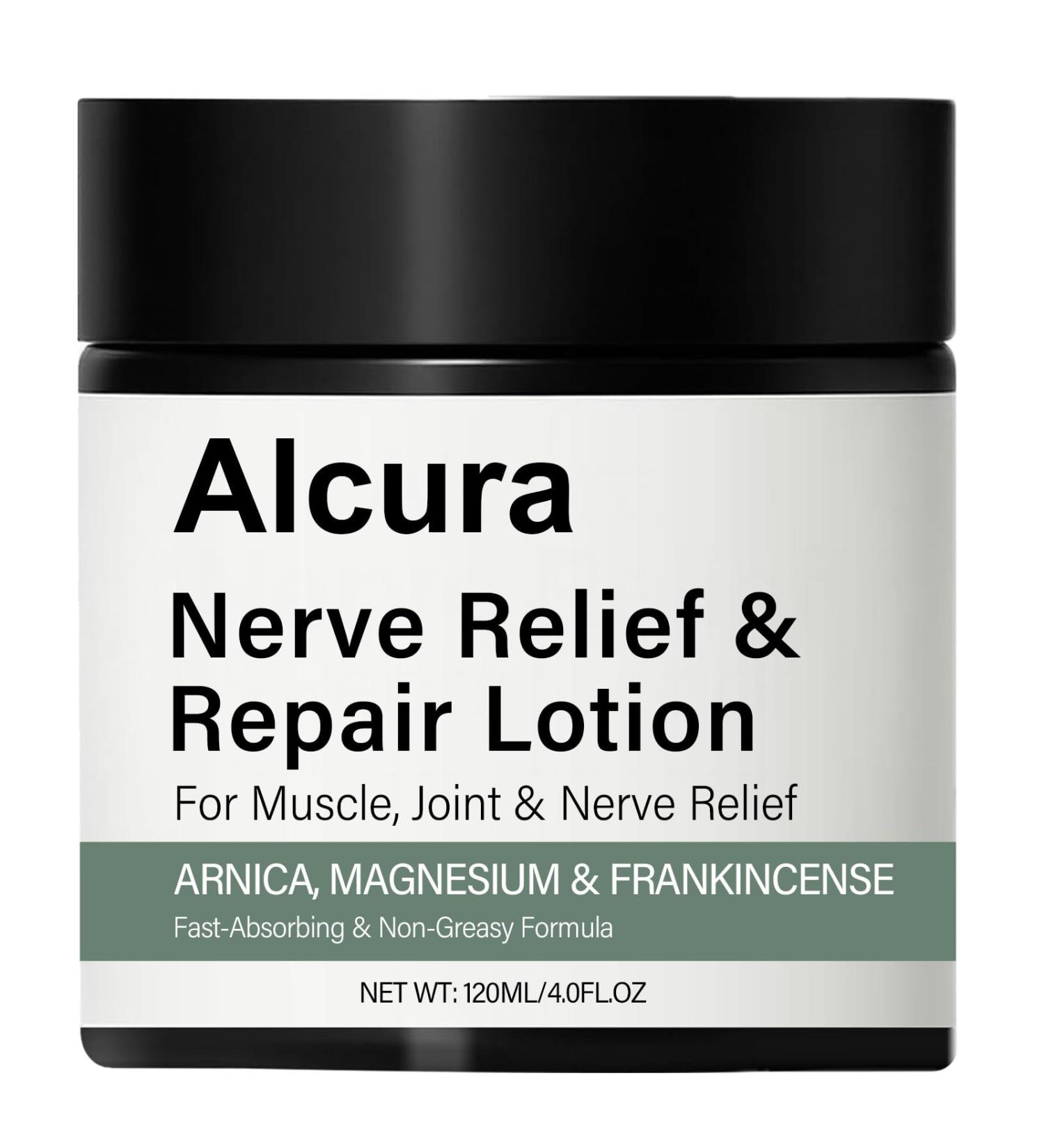 Alcura Nerve Cream Relief and Repair Lotion With Frankincense Arnica Vitamin C Carbomer | Intense Moisture Repair Body Lotion for Feet Legs Hands Arms Back & Neck (1 PCS) - Buy Online on GoSupps.com