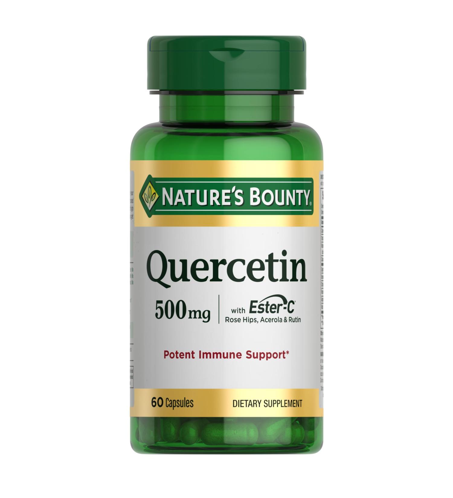 Nature s Bounty Quercetin Immune Support 500mg With Vitamin C Rose Hips & Rutin 60 count 60 Count (Pack of 1) - Buy Online on GoSupps.com