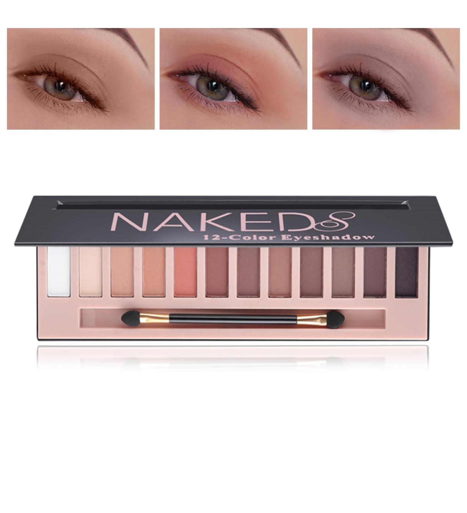 12 Colors Naked Eyeshadow Palette - Natural Matte Pigment Long Lasting & Waterproof Makeup Kit with Brush - Buy Online on GoSupps.com