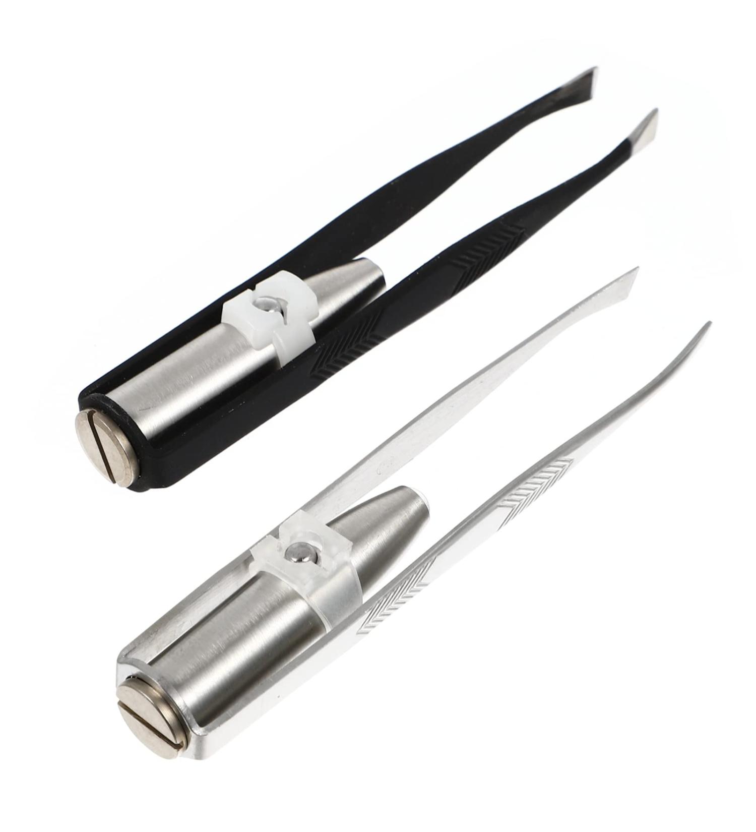 Fomiyes LED Eyebrow Clip & Precision Tweezers - Metal Travel Brush for Fine Hair - Buy Online on GoSupps.com