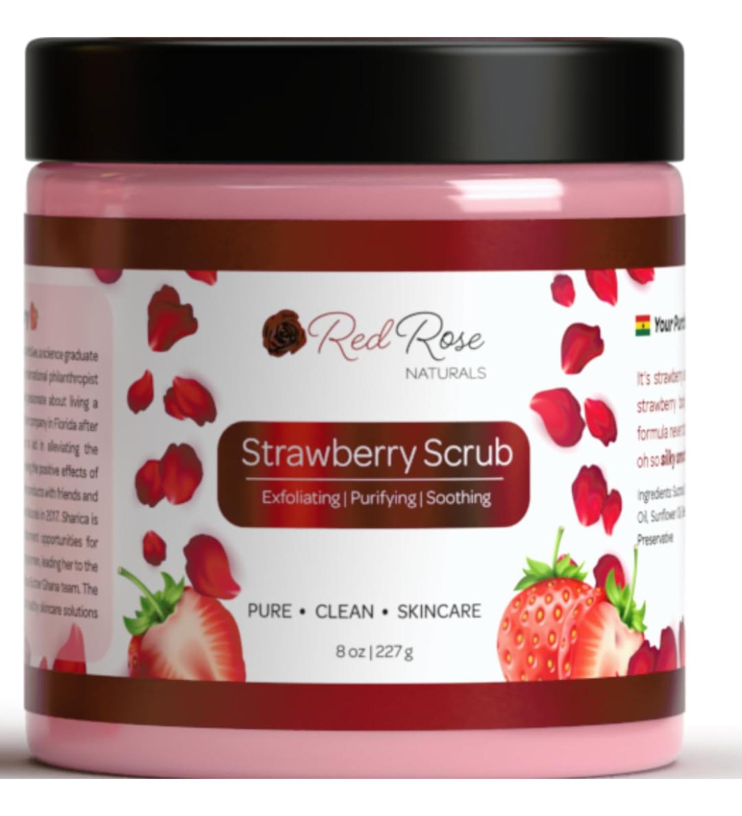 Strawberry Body Scrub - Exfoliating Sugar Scrub for Women | Vegan-Friendly Long Lasting Fragrance - 8 oz - Buy Online on GoSupps.com