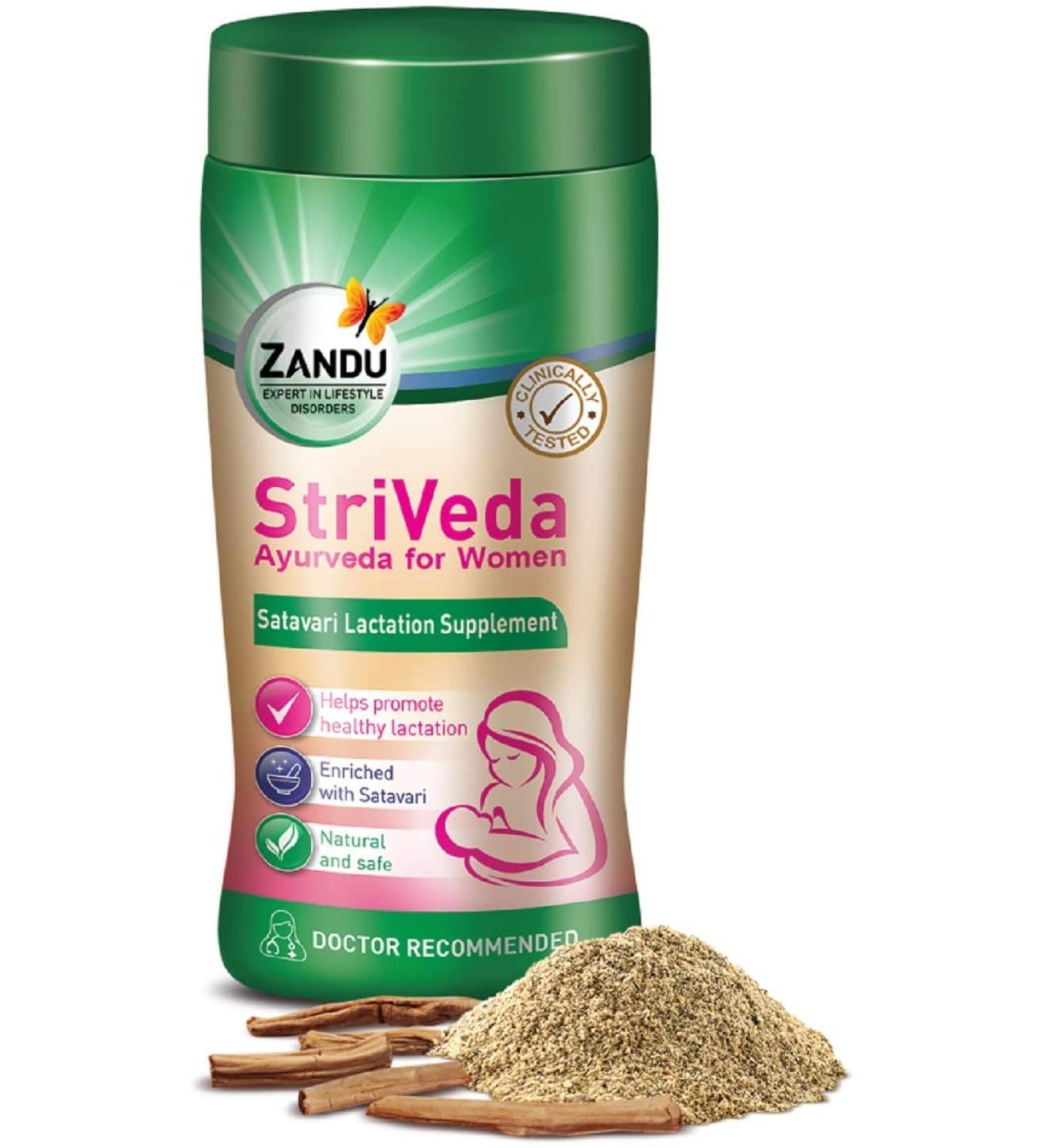 AZAZ Zandu StriVeda Satavari Lactation Supplement - Increase Breast Milk Supply | 420g | International Shipping - Buy Online on GoSupps.com
