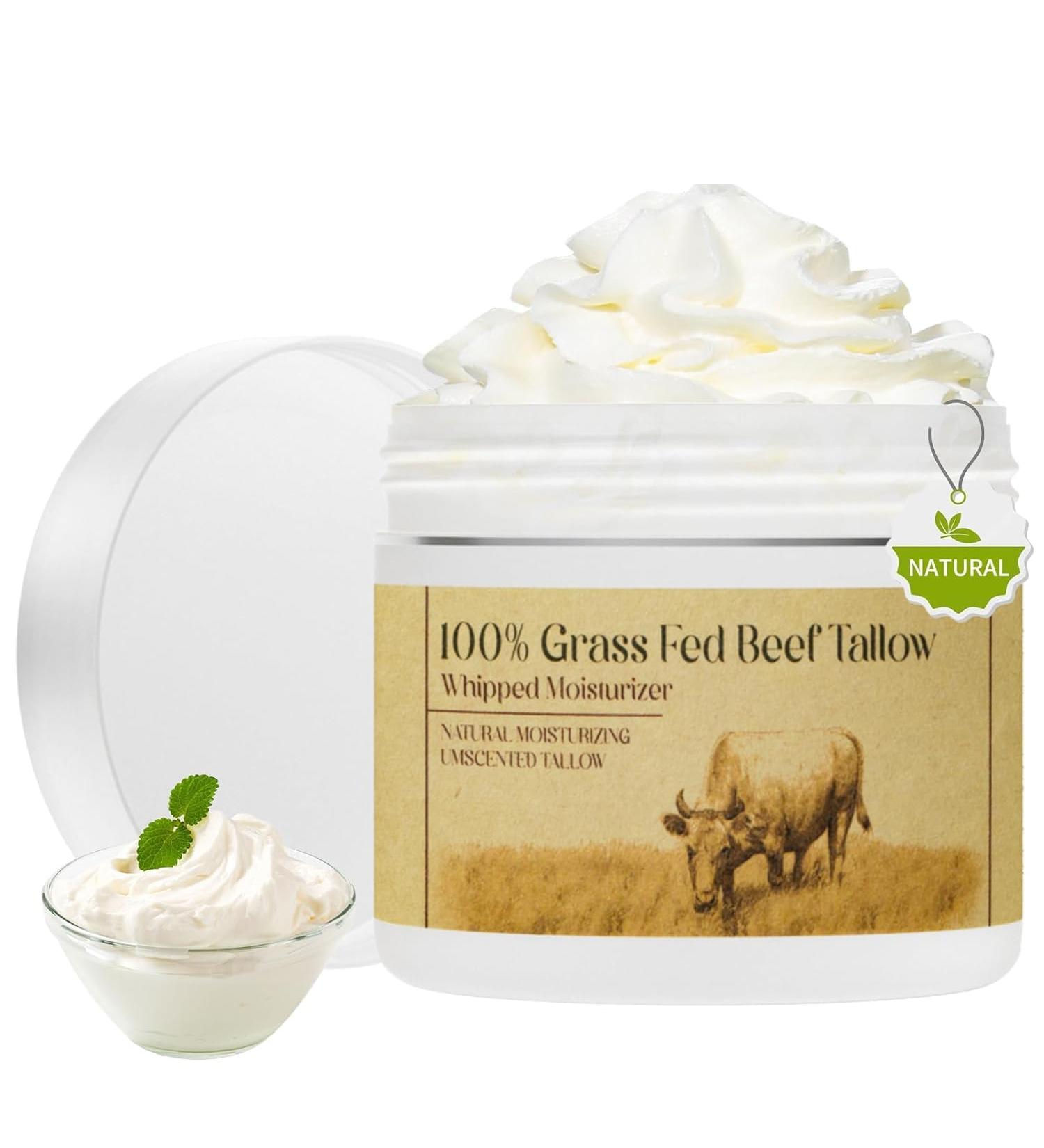 Beef Tallow for Skin Beef Tallow Grass-Fed Beef Tallow Unscented Beef Tallow Cream for Face and Body Lotion Natural Moisturizer for Skin Care 1.7 Ounce (Pack of 1) - Buy Online on GoSupps.com