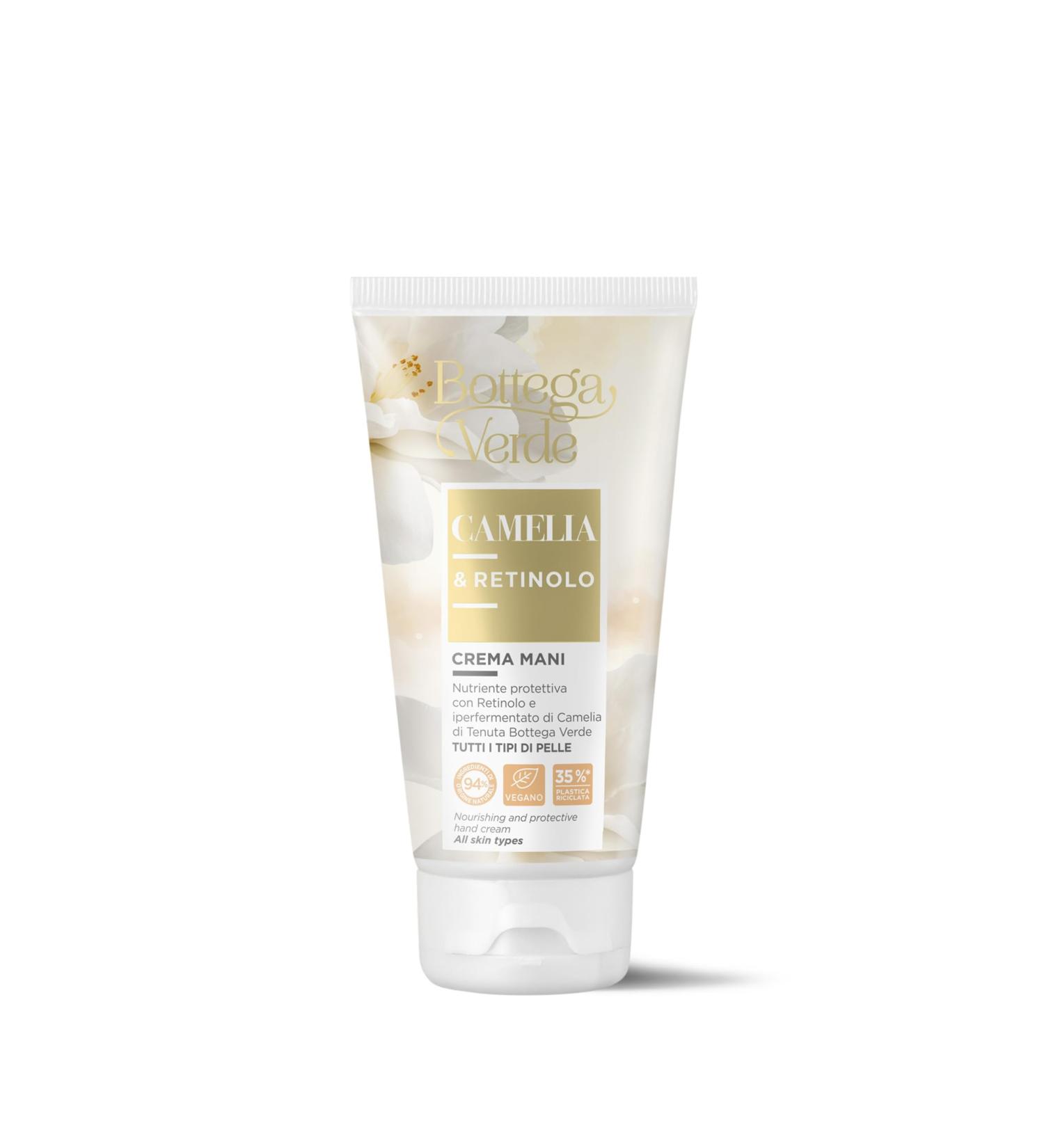 Bottega Verde Bottega Verde - Camellia and Retinol Hand Cream 75 ml nourishing and protective with retinol and Bottega Verde's signature hyperfermented camellia extract for all skin types