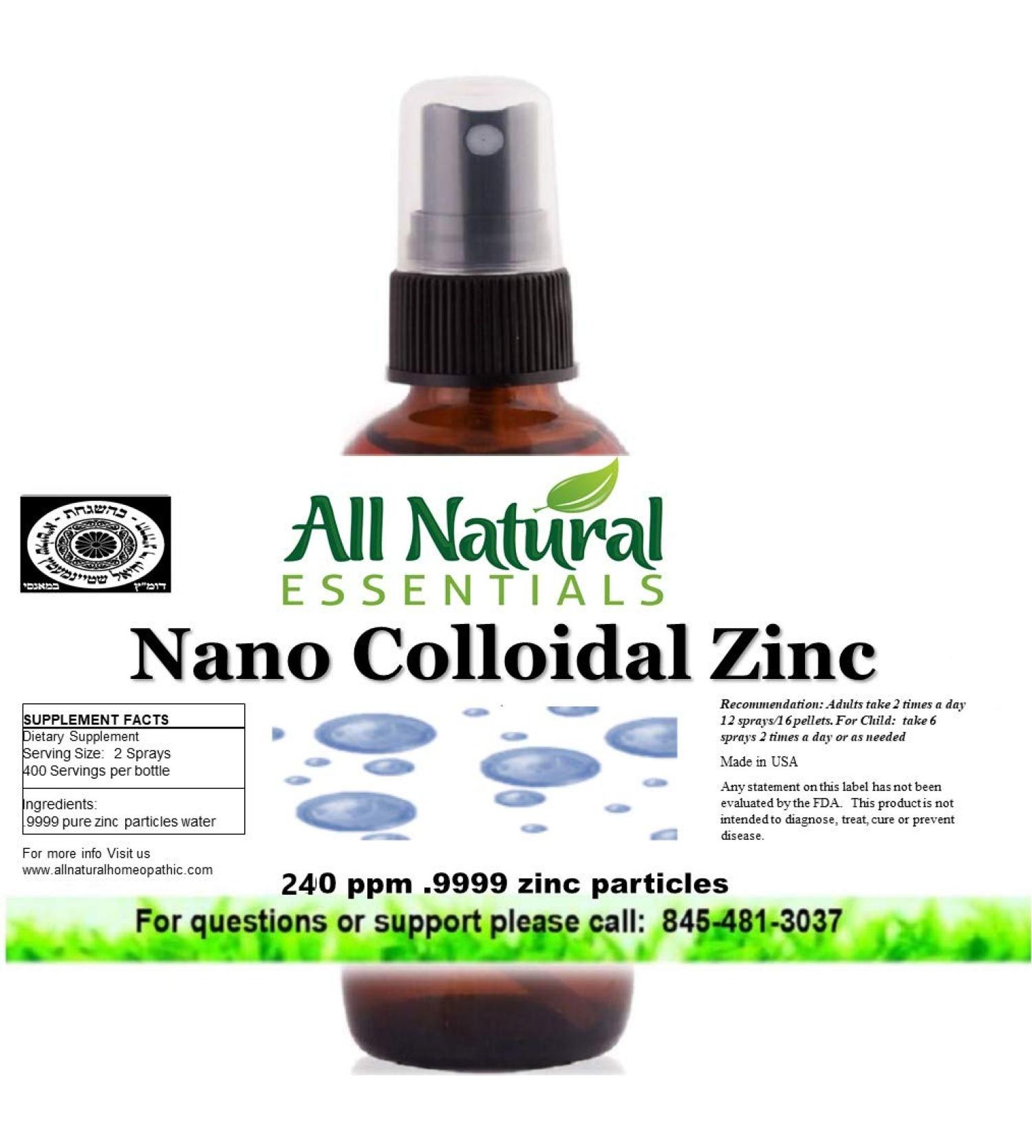 Colloidal Zinc Liquid Supplement 2oz Bottle - Nano 240ppm Immune Booster | Highly Absorbable & Kosher Zinc for Adults, Men, Women & Kids - Buy Online on GoSupps.com