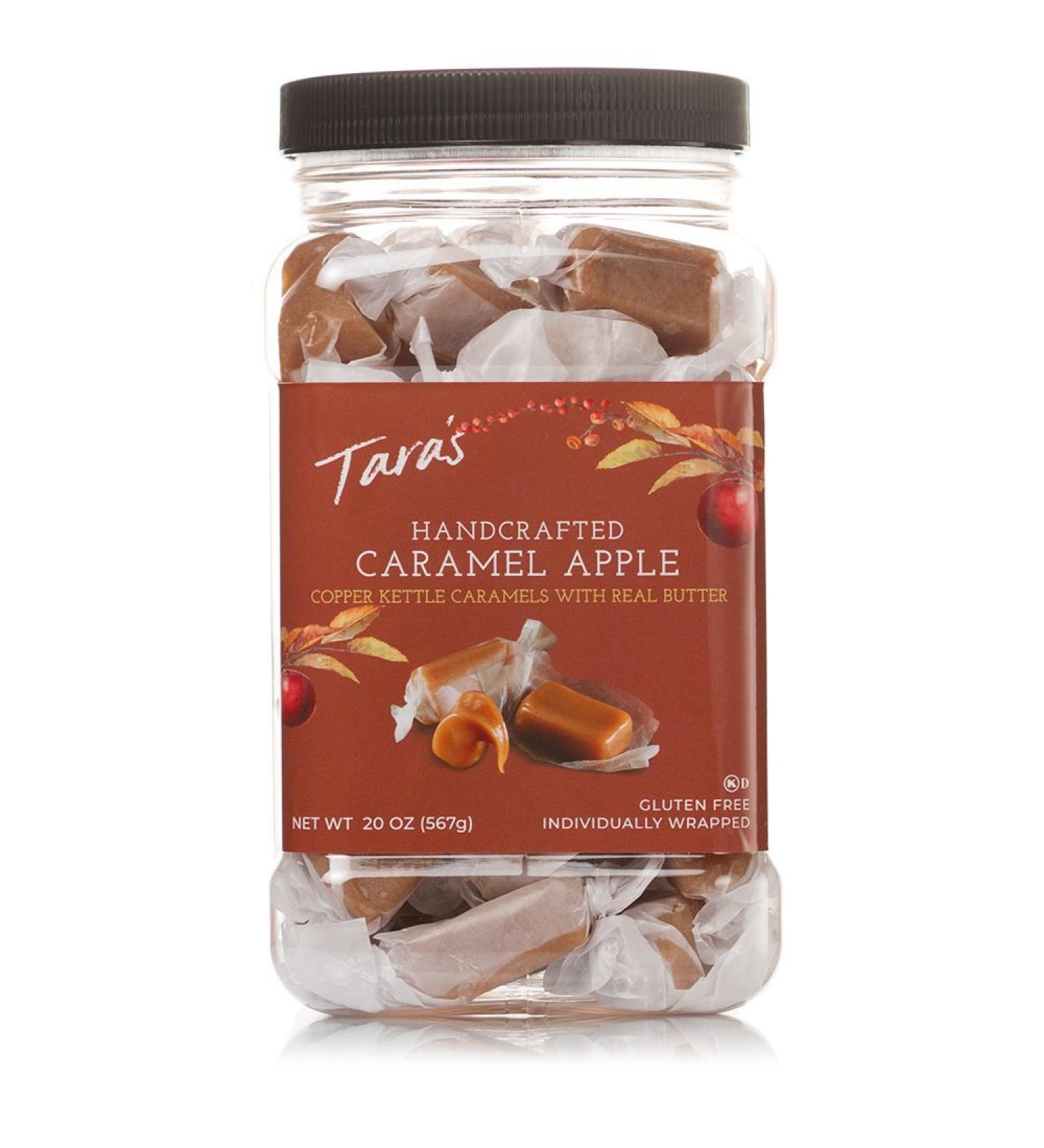 Taras All Natural Gourmet Caramel Apple Flavored Caramels - Small Batch Kettle Cooked, Creamy, Individually Wrapped - 20oz/1.25lb - Buy Online on GoSupps.com