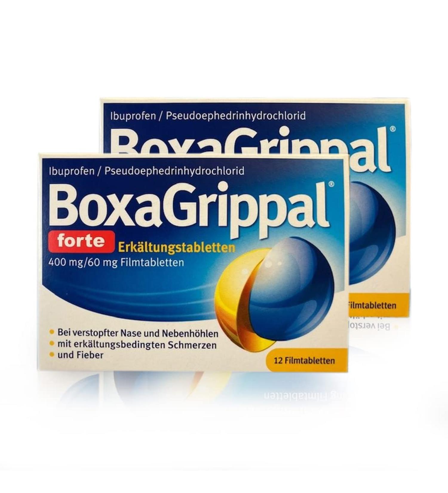 Buy BoxaGrippal Forte Cold Tablets Value Pack - 2x12 Film-Coated Tablets | Fast International Shipping - Buy Online on GoSupps.com