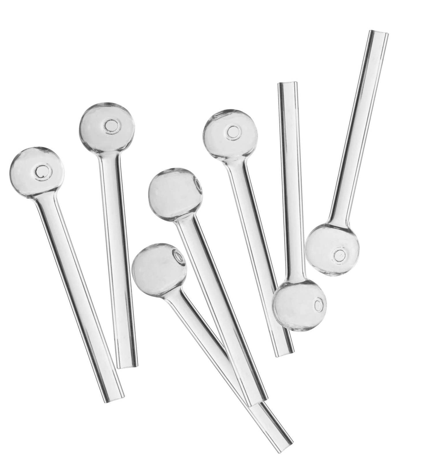 Rora 10pcs Clear Glass Oil Burner Pipe Set - High-Quality Oil Nail Pipes for Smoking - International Shipping Available - Buy Online on GoSupps.com
