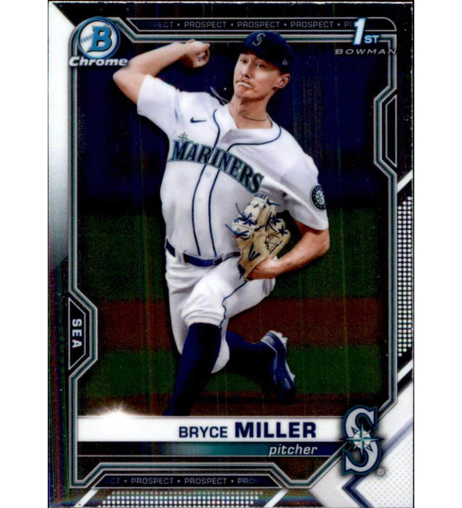 2021 Bowman Chrome Draft #BDC-64 Bryce Miller RC Rookie Seattle Mariners MLB Baseball Trading Card