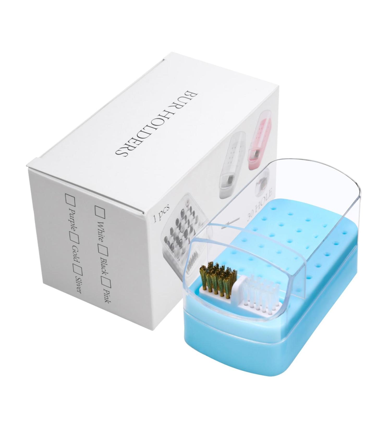 2 in 1 Nail Drill Bits Holder Nail Drill Bits Cleaning Brush Case 30 Holes Nail Art Drill Bits Stand Display Storage Box Nail Drill Bit Organizer Foot Care Home Use - Buy Online on GoSupps.com