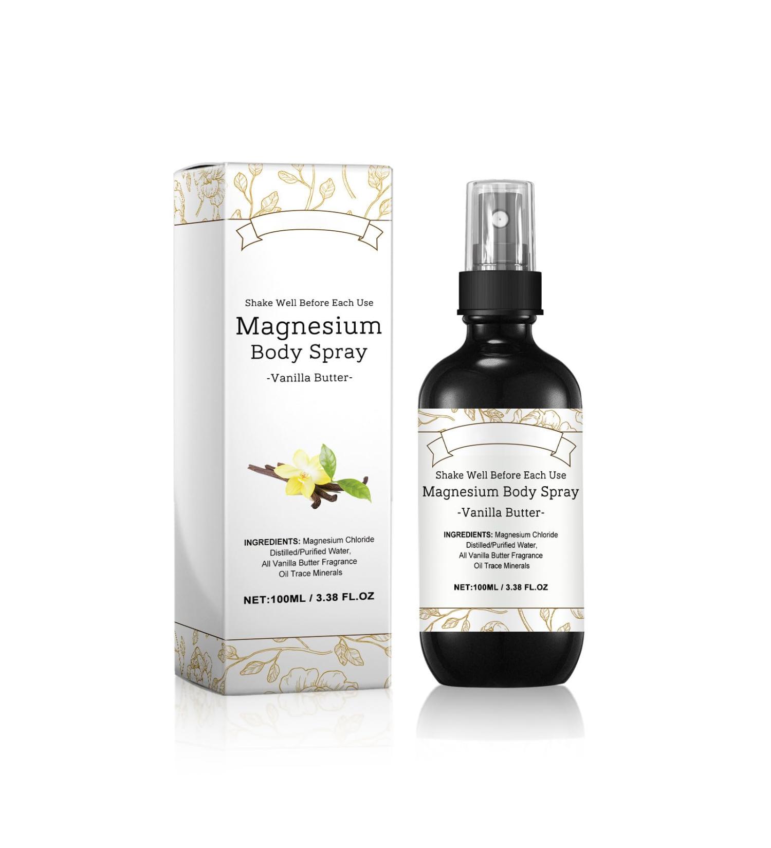 Magnesium Oil Spray For Sleep And Foot Care - 100ml Vanilla Butter Magnesium Spray For Feet Magnesium Oil For Feet Topical Magnesium Body Spray Magnesium Sleep Spray - Buy Online on GoSupps.com