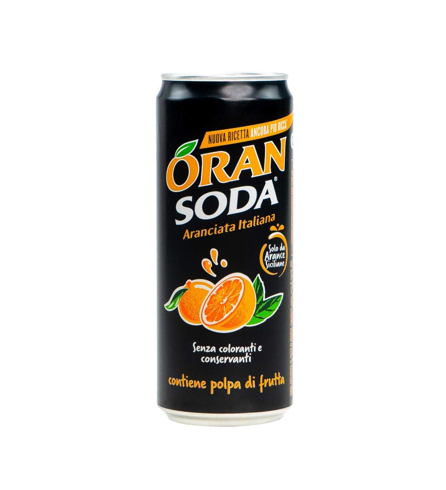 Oran Soda Lemonade (24 x 330ml) - Refreshing Orange Pulp Drink from Italy | Natural Flavors | Perfect for Cocktails - Buy Online on GoSupps.com