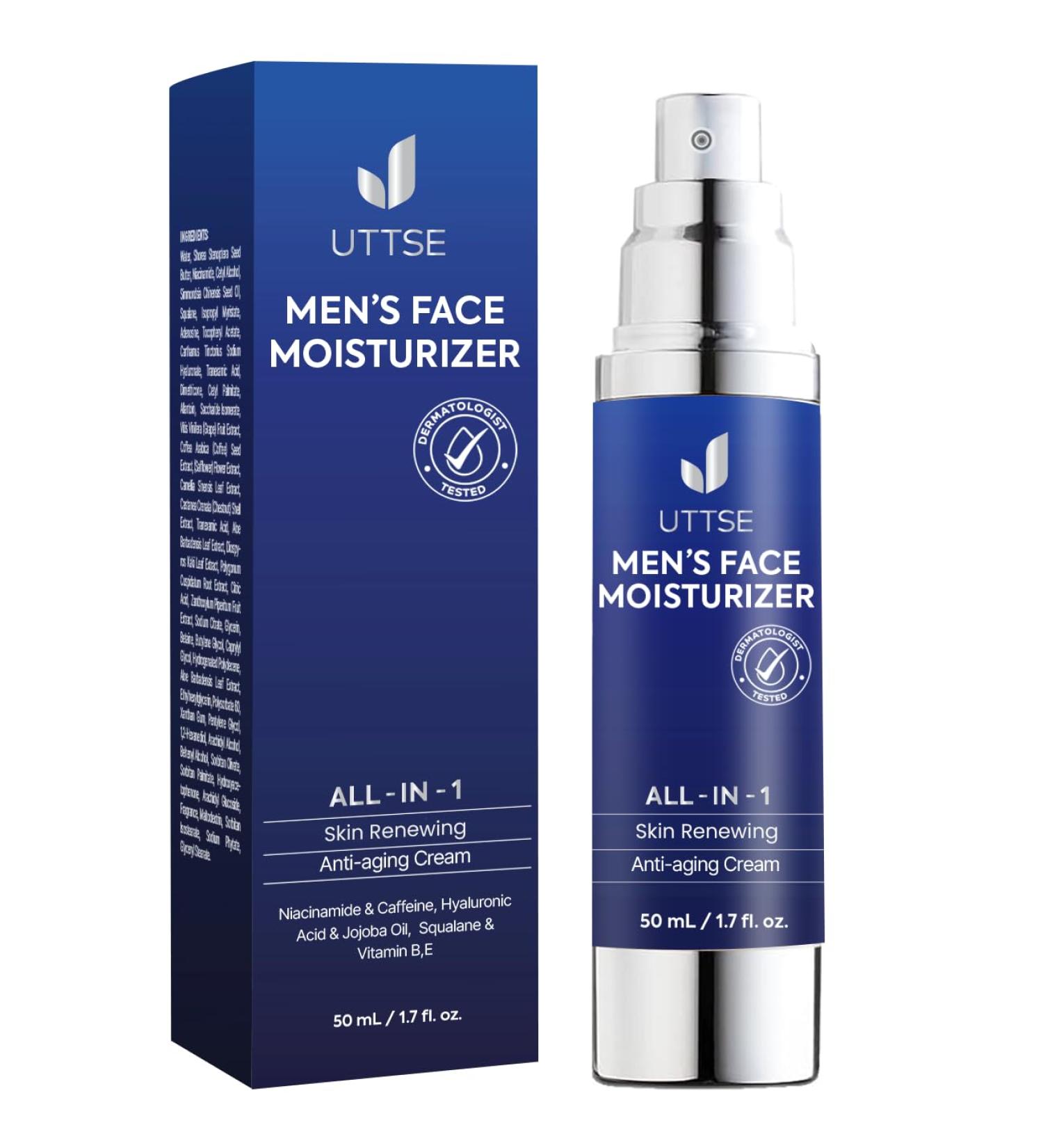 6-in-1 Face Cream for Men: Anti Aging & Wrinkle Cream for Men with Collagen Hyaluronic Acid Vitamins E & B Shea Butter - Dark Spots Remover & Eye Bags Treatment - 1.7 oz. - Buy Online on GoSupps.com