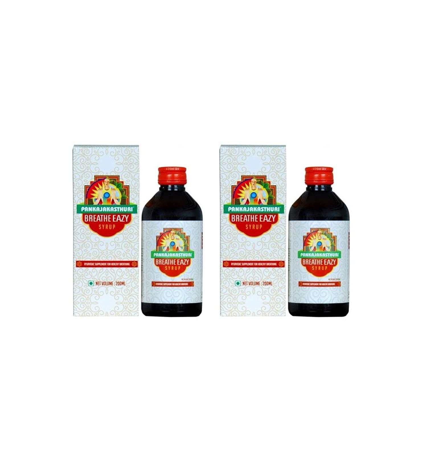 Breathe Eazy Syrup by Pankajakasthuri Herbals - 400ml (200ml x 2)