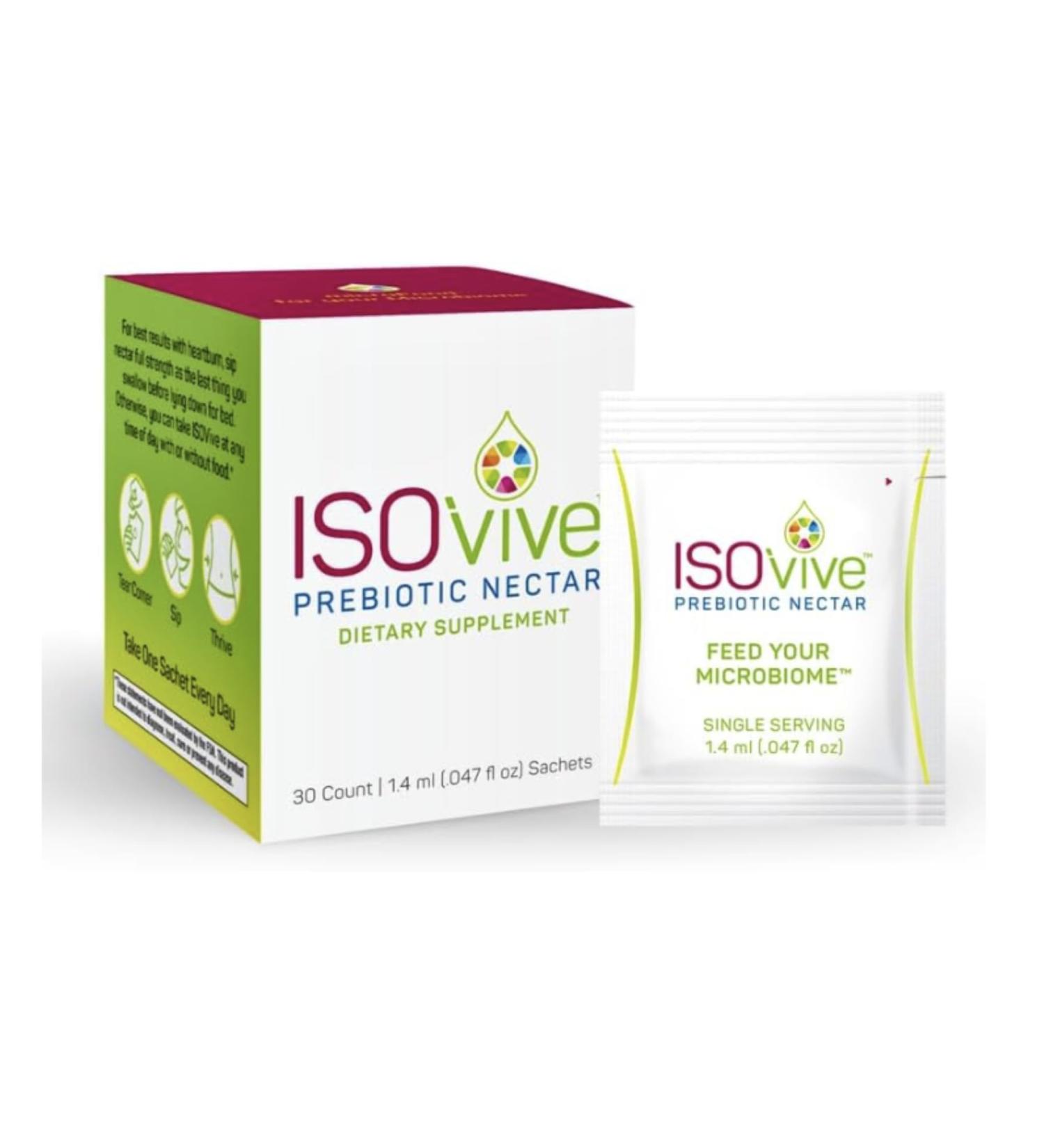ISOThrive ISOVive Prebiotic Liquid Supplement (30-Day Supply) Natural Heartburn and Bloating Relief - Naturally Fermented Daily Fiber - Formerly - Buy Online on GoSupps.com