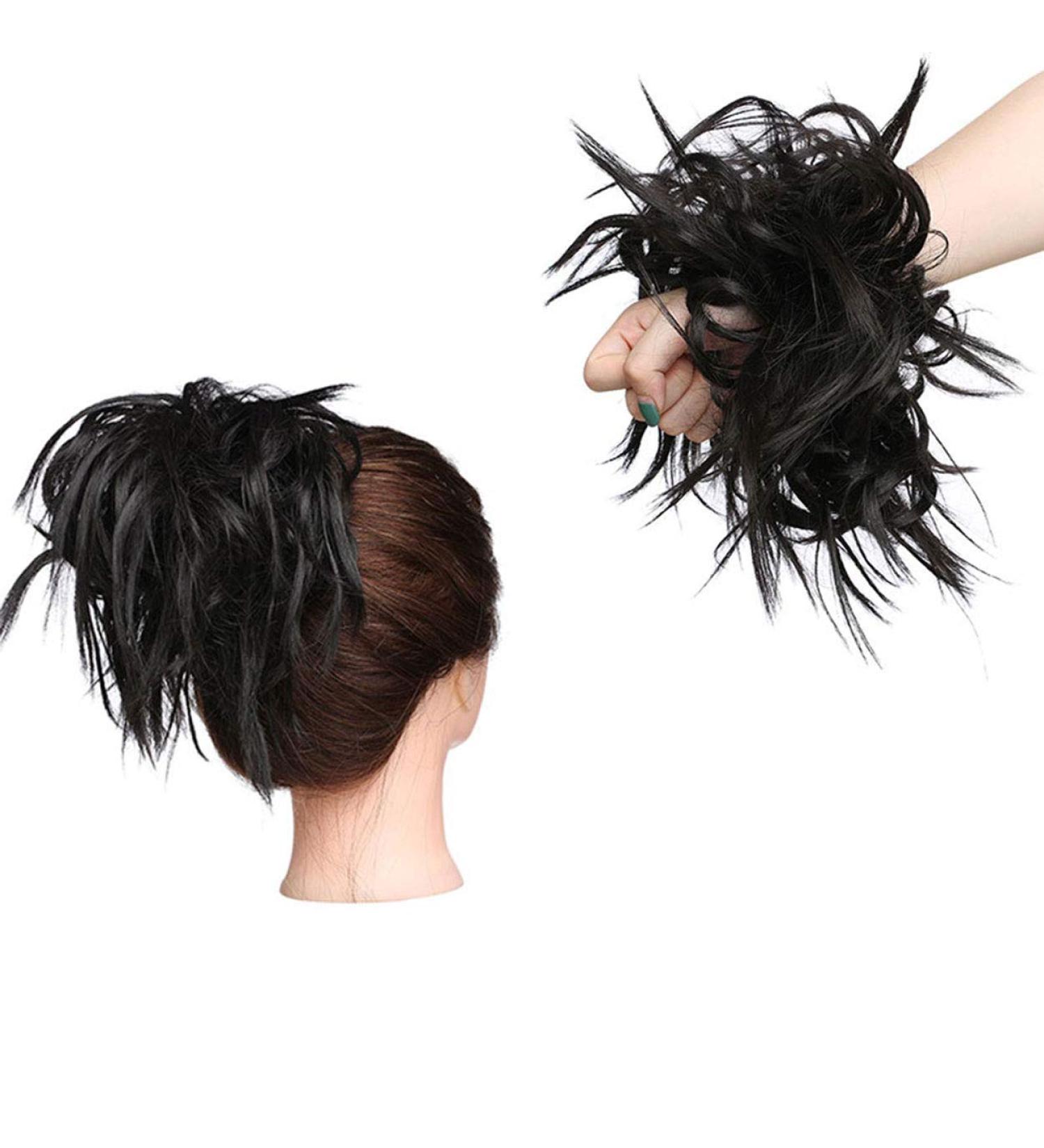 Tousled Hair Extensions Scrunchie - Brown Blonde Updo Bun Ponytail - Buy Online on GoSupps.com