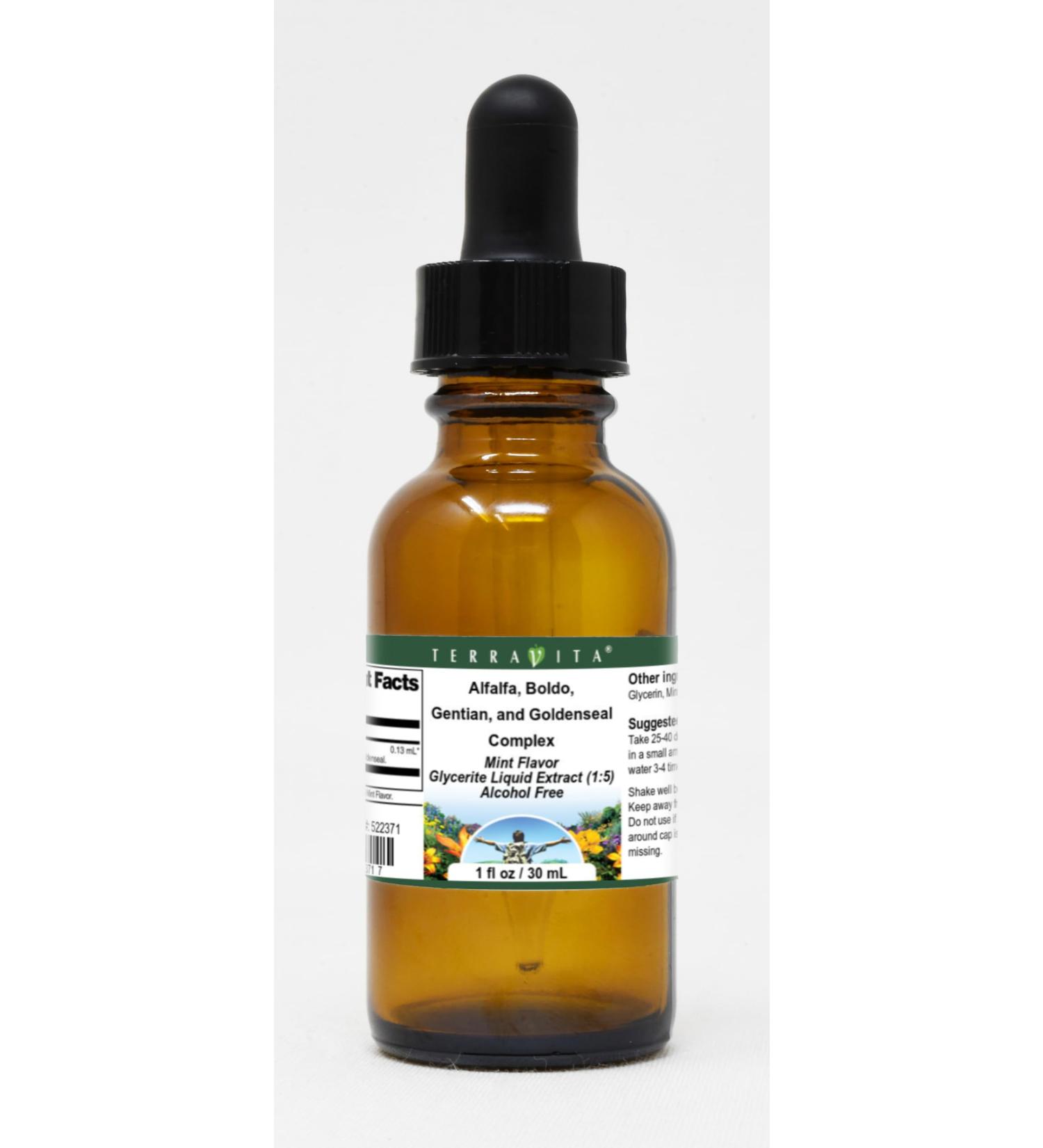 Alfalfa Boldo Gentian and Goldenseal Complex Glycerite Liquid Extract (1:5) - Mint Flavored (1 oz ZIN: 522371) - Buy Online on GoSupps.com