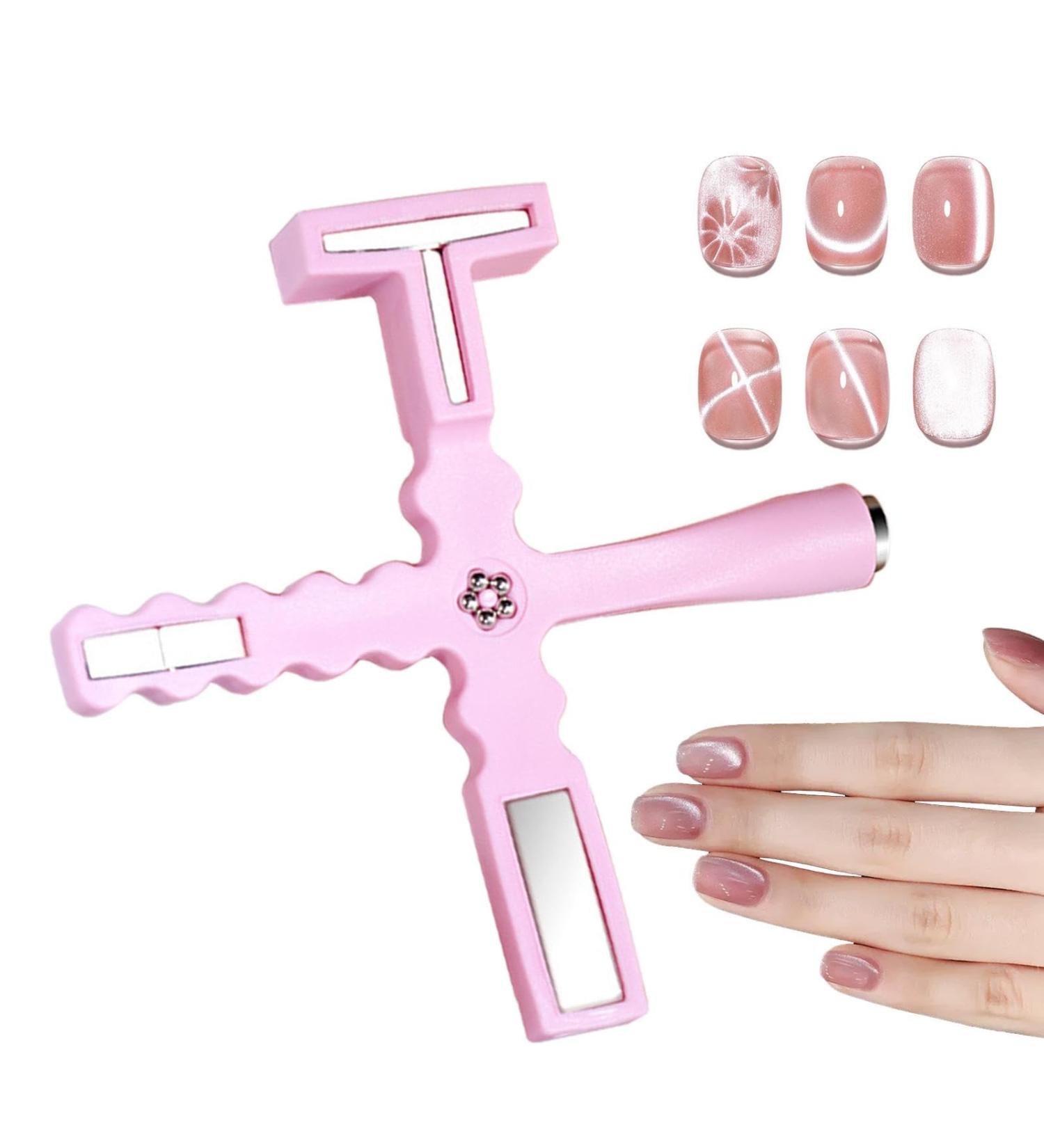 Cat Eye Magnet Tool | Multi-Function Magnet Stick Nail Design Tools Professional Cat Eye Stick for Salon Manicure Pink - Buy Online on GoSupps.com