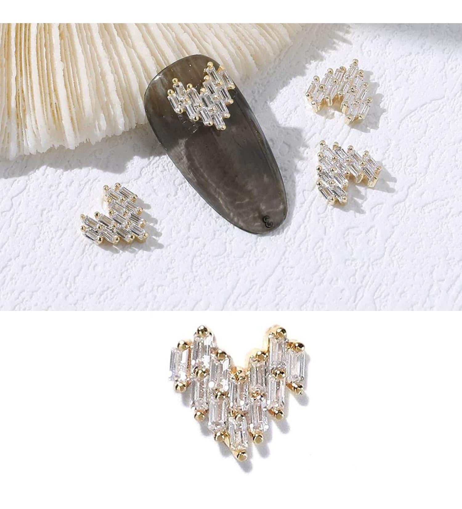 Nail Art Glitter Sweet Nail Jewelry Pendants 3D Heart with Pearl Alloy Nail Rhinestones(2008) Style2008 - Buy Online on GoSupps.com