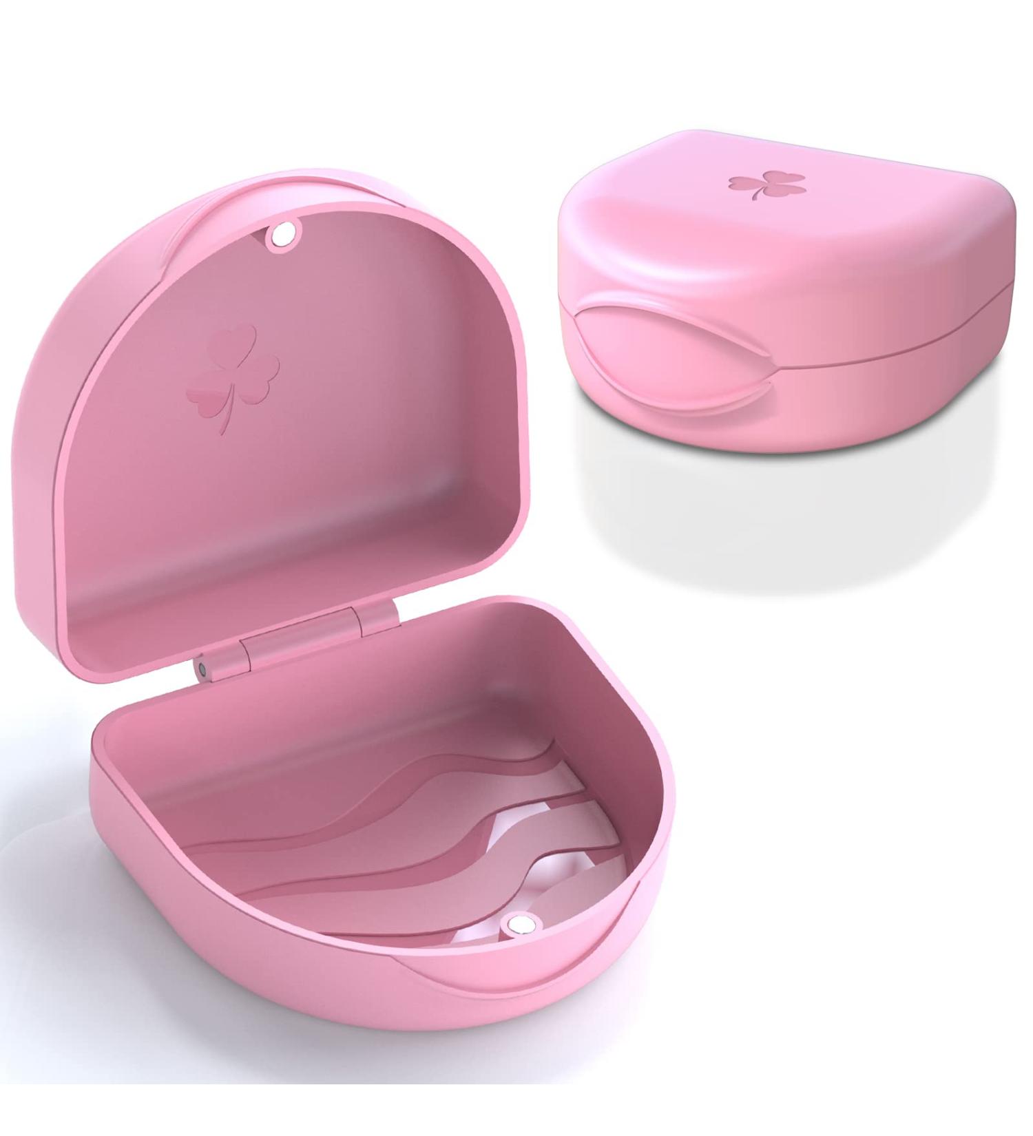 Solid Pink Orthodontic Retainer Cases - Set of 2 | Retainer Holder - Buy Online on GoSupps.com