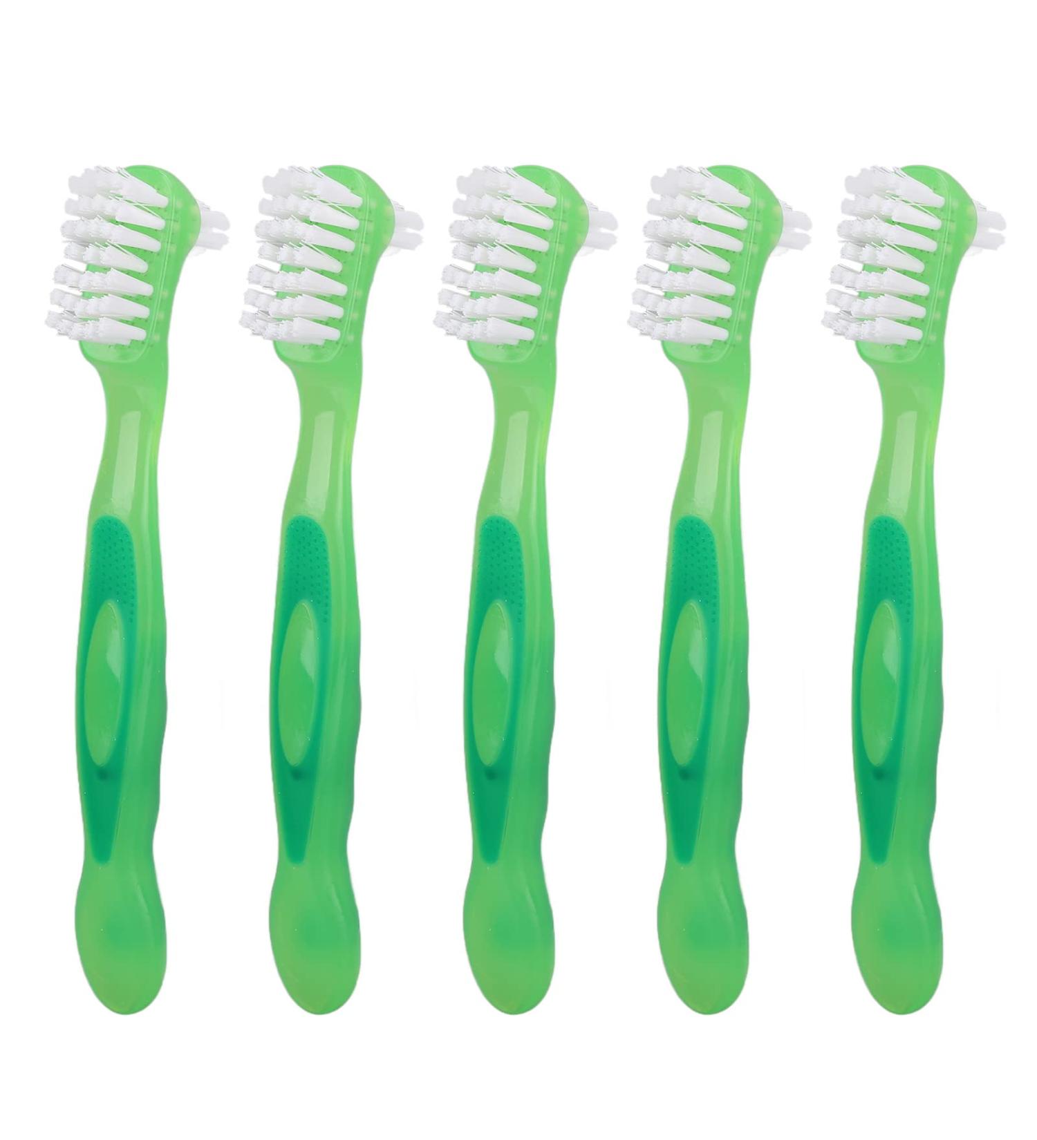 Denture Brush Set for Seniors - Professional Daily Cleaning Toothbrush - Green Denture Cleaner - Buy Online on GoSupps.com