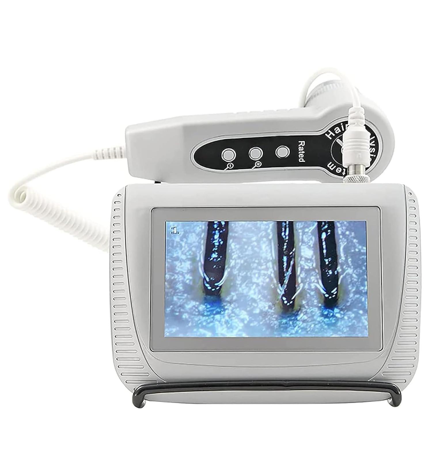 Skin Scalp Detector 5 Inch LCD Screen 50X 200X Hair Skin Pigment Analyzer Dual Lens/Freeze Handle Function for Salon Home Use - Buy Online on GoSupps.com