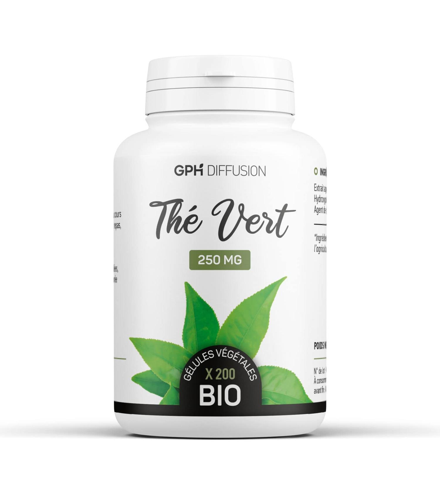 Organic Green Tea - 250 mg - 200 Vegetable Capsules - Buy Online on GoSupps.com