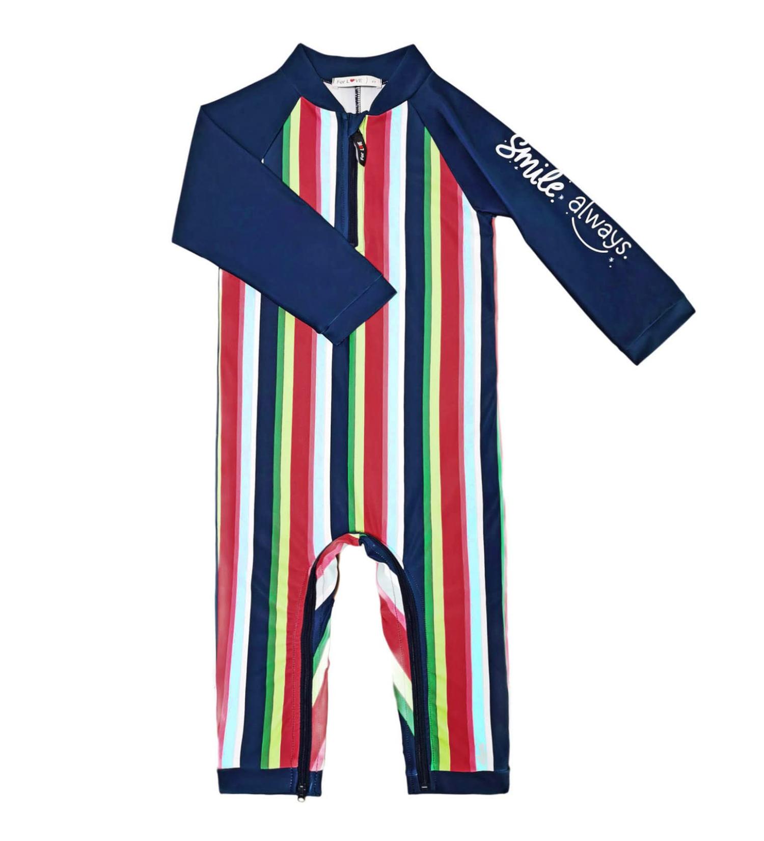 weVSwe Baby Boy Swimsuit UPF 50+ Sun Protection Rash Guard Swimwear 12-18 Months Blue Rainbow - Buy Online on GoSupps.com