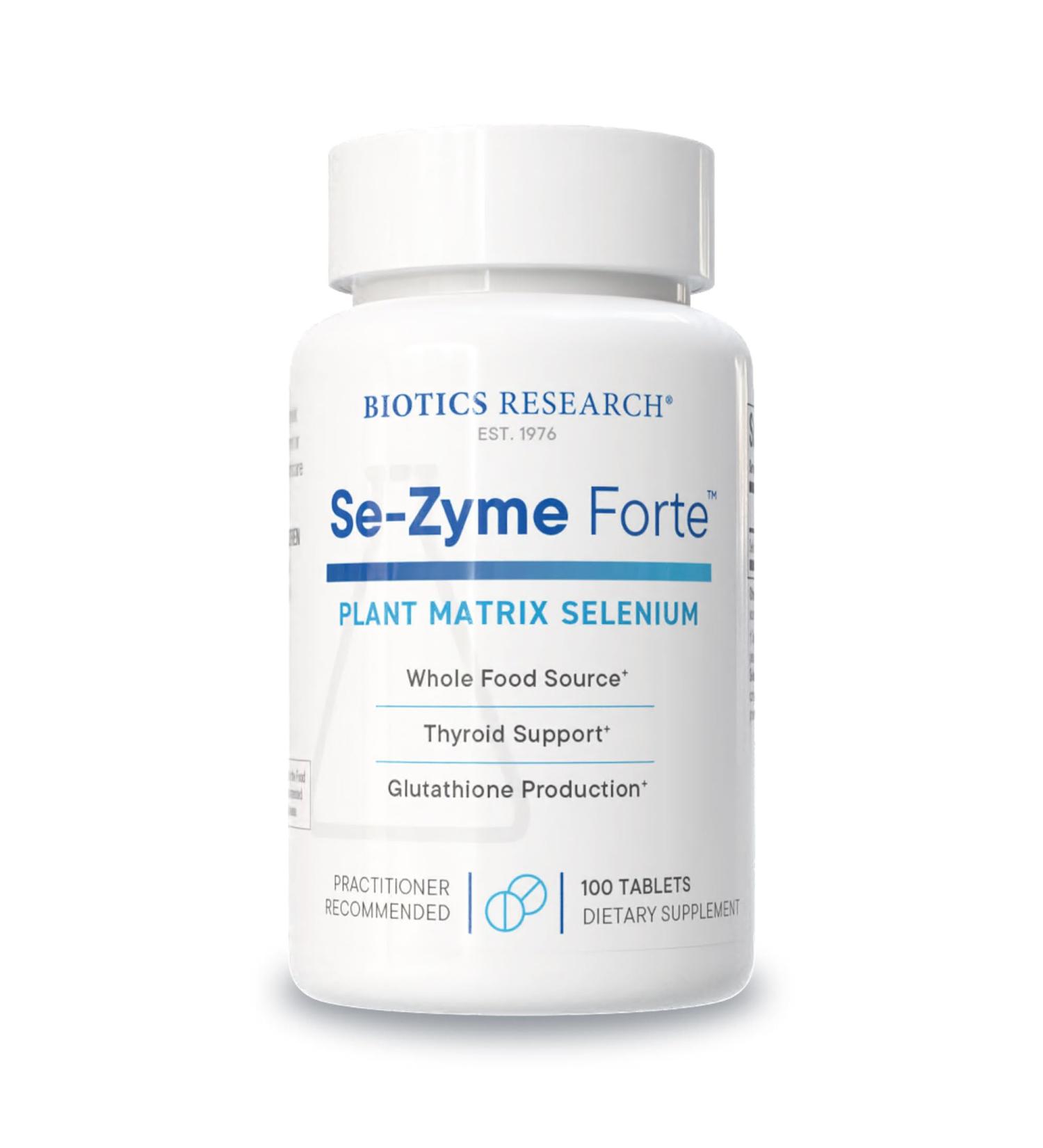 Biotics Research Se-Zyme Forte Whole Food Selenium Source Thyroid Gland Function DNA Production Cognitive Health Potent Antioxidant 100 Tablets - Buy Online on GoSupps.com