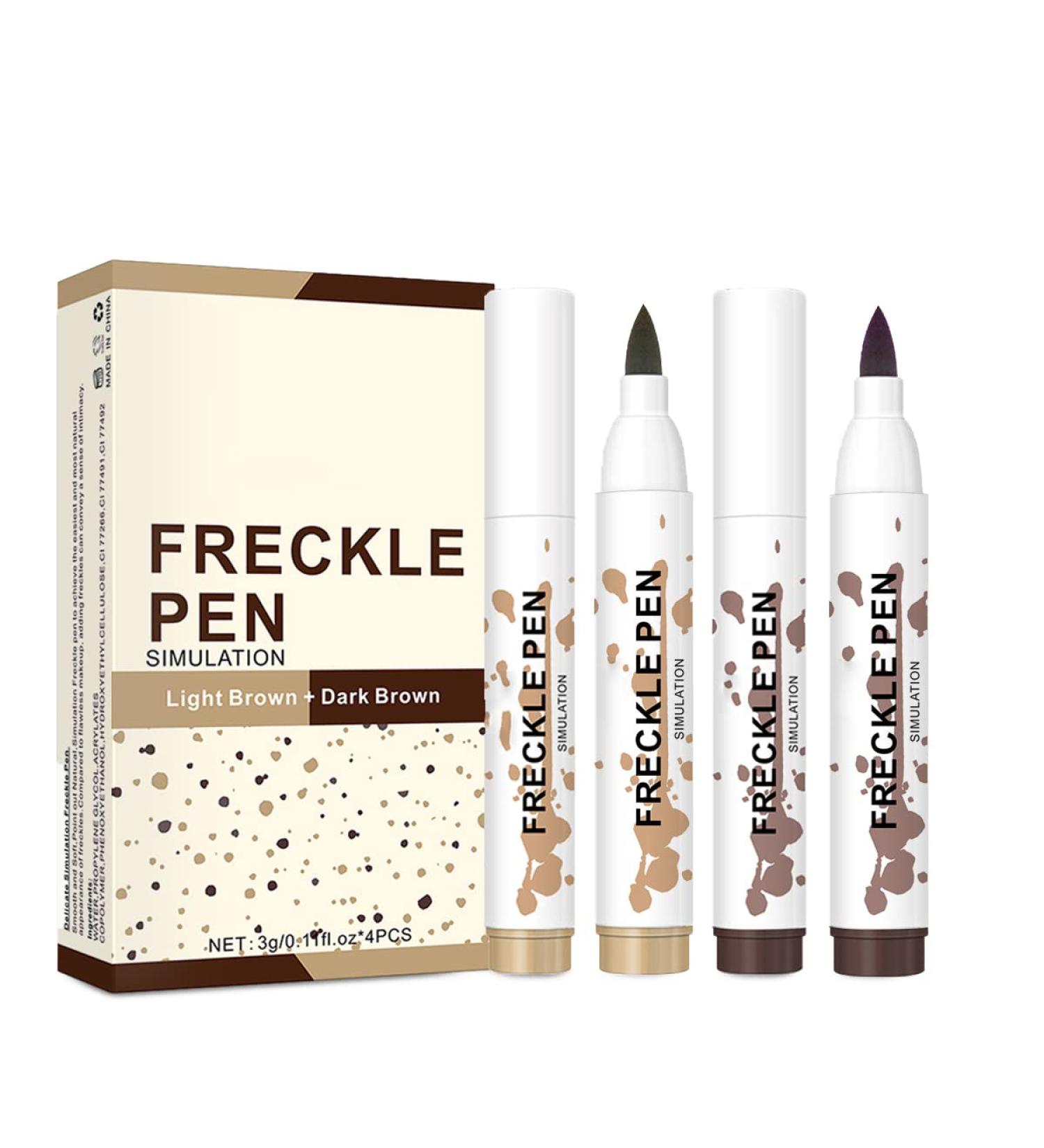 Freckle Pen Ksndurn 4PCS Freckle Makeup Pen Set - Natural Makeup (Dark Brown and Light Brown) - Buy Online on GoSupps.com
